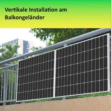 Hyrican Solaranlage »Balkonkraftwerk WVC600, 600Wp 2x Solarpanel 300W, Montage-Kit«, (Montage-Komplett-Set, PV / Photovoltaik Anlage), Balkon-Solaranlage (Stromerzeuger) für Ihr Haus, Plug & Play