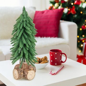 KOMFOTTEU Künstlicher Weihnachtsbaum Mini, mit 200 PE-Zweigspitzen & Sockel, 40cm