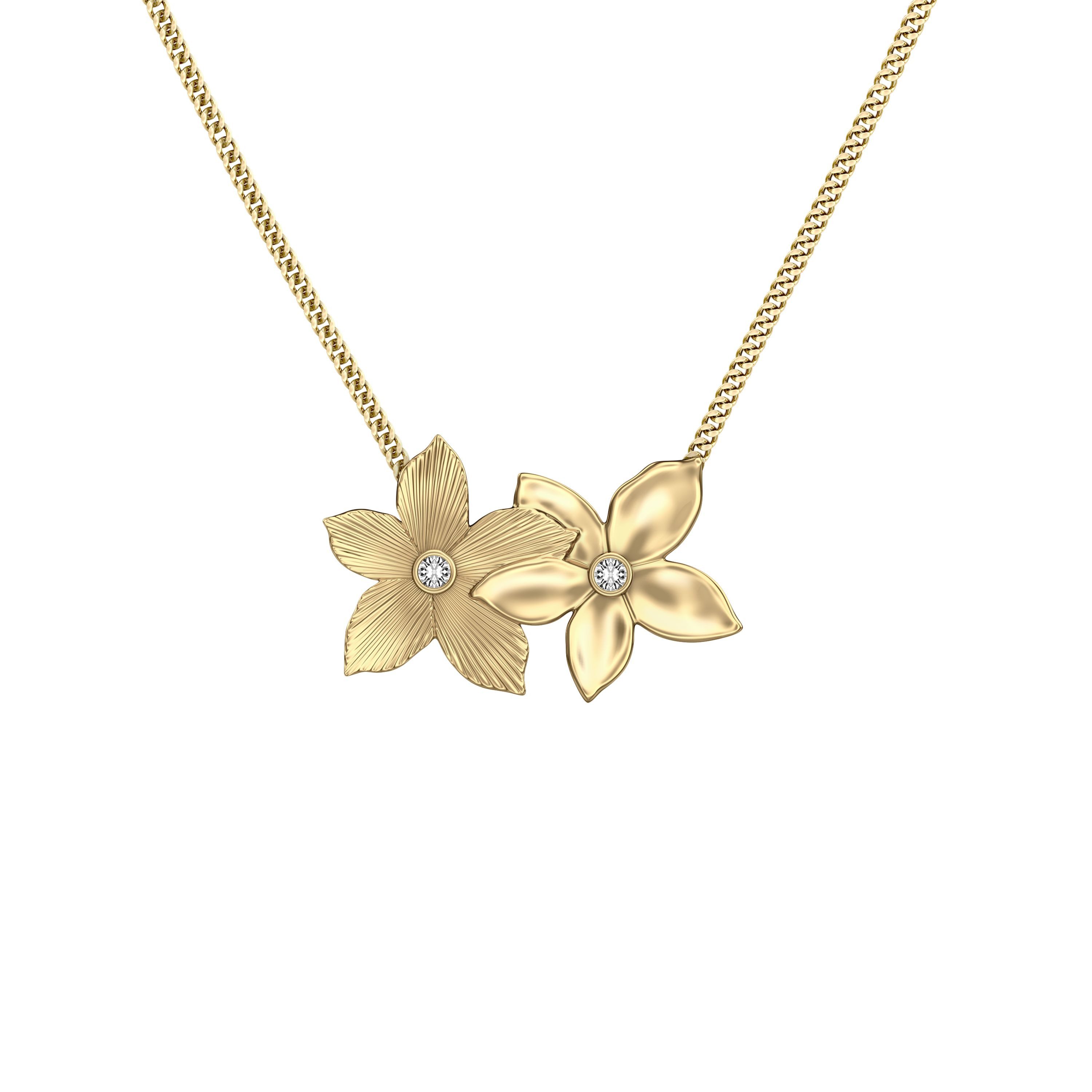 Fossil Kette mit Anhänger Schmuck Geschenk Edelstahl Halskette Blume Sutton, mit Glasstein