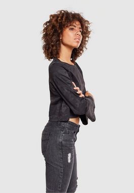 URBAN CLASSICS T-Shirt Urban Classics Damen Ladies Short Jacquard Camo L/S (1-tlg)