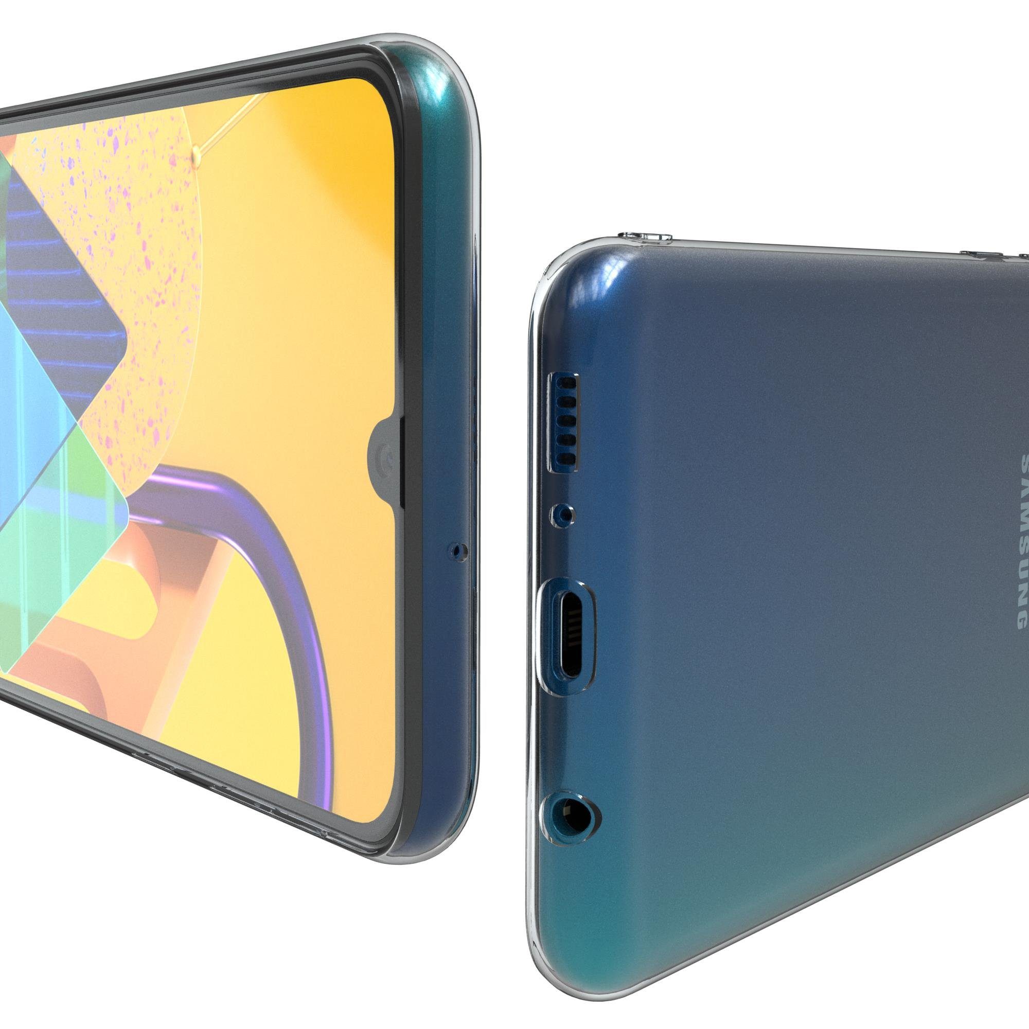 EAZY CASE Handyhülle Slimcover Clear für Samsung Galaxy M30s / M21 6,4 Zoll, durchsichtige Hülle Ultra Dünn Silikon Backcover TPU Telefonhülle Klar