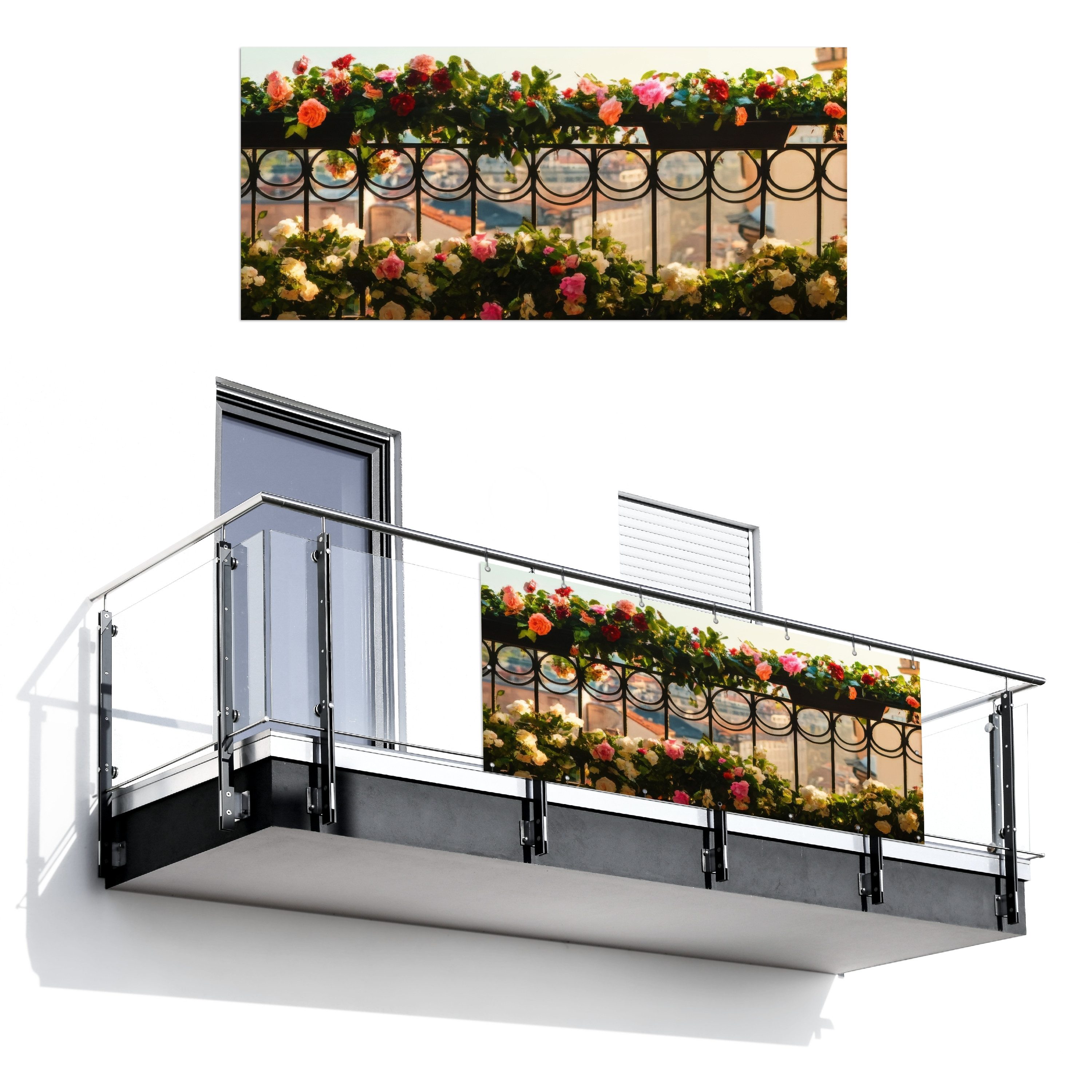 MuchoWow Balkonsichtschutz Blumen - Zaun - günstig online kaufen