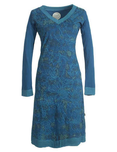 Vishes Jerseykleid Langarm Tie-Dye Batik-Kleid Blumenkleid Sweatkleid Ethno, Hippie, Elfen, Goa Style