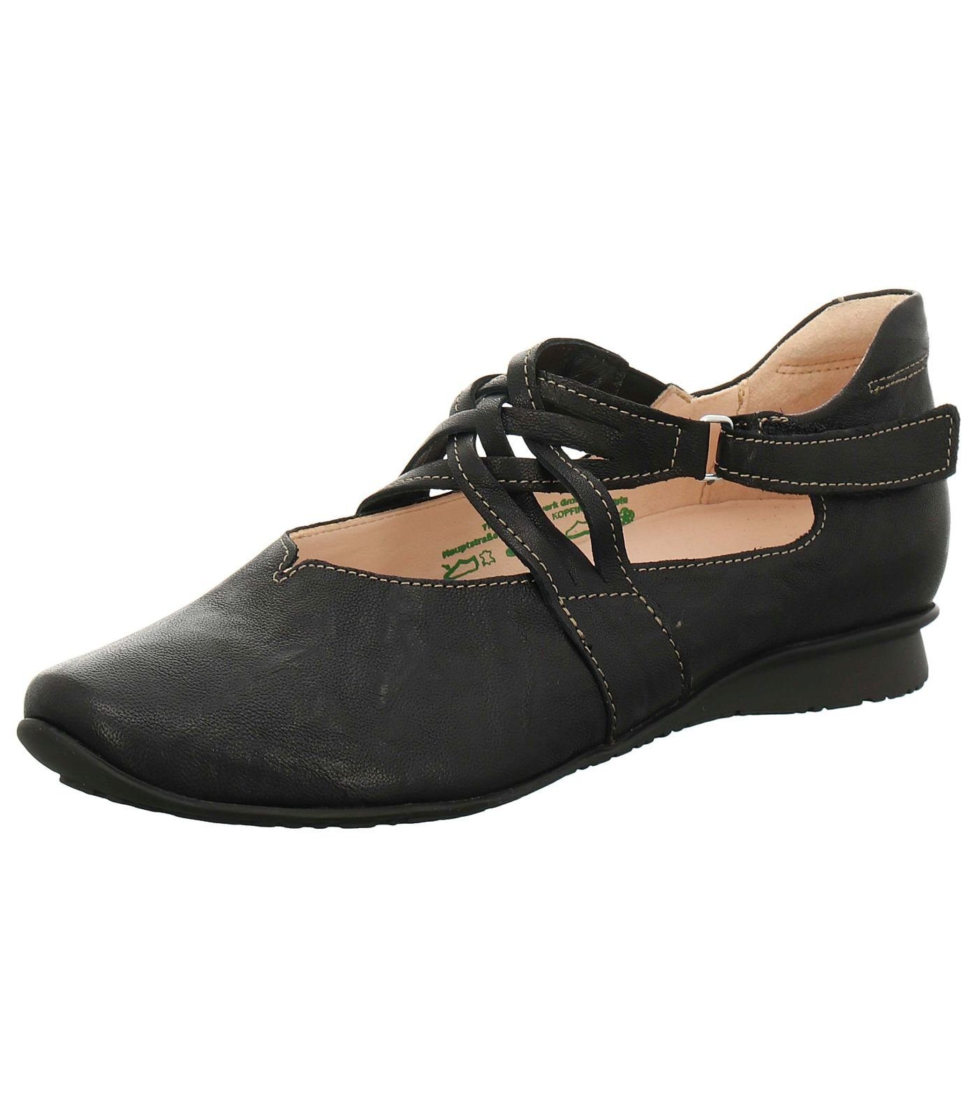 Leder Schwarz Think! Ballerinas Riemchenballerina