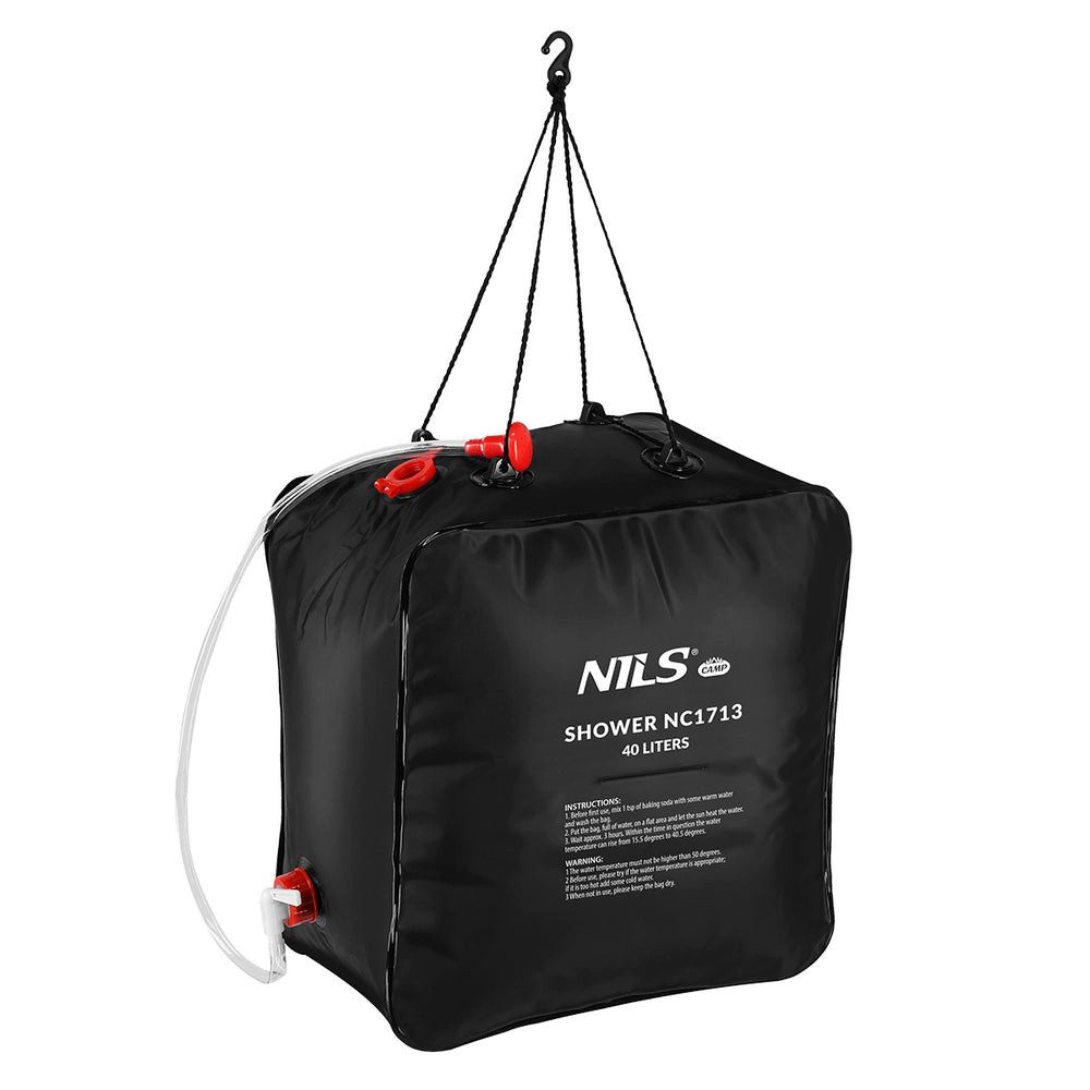 NILS CAMP Solardusche Campingdusche Duschsack Gartendusche (Spar-Set, 1 St., 40 x 38 x 25 cm leicht), Solar-Erwärmung, Schlauch mit Duschkopf, tragbar