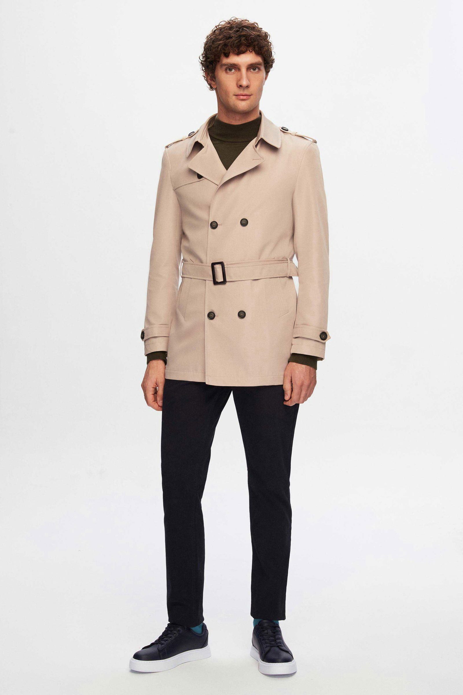 D'S DAMAT Trenchcoat Ds Damat Regular Fit Epaulette Belted Top Coat/Trenchcoat