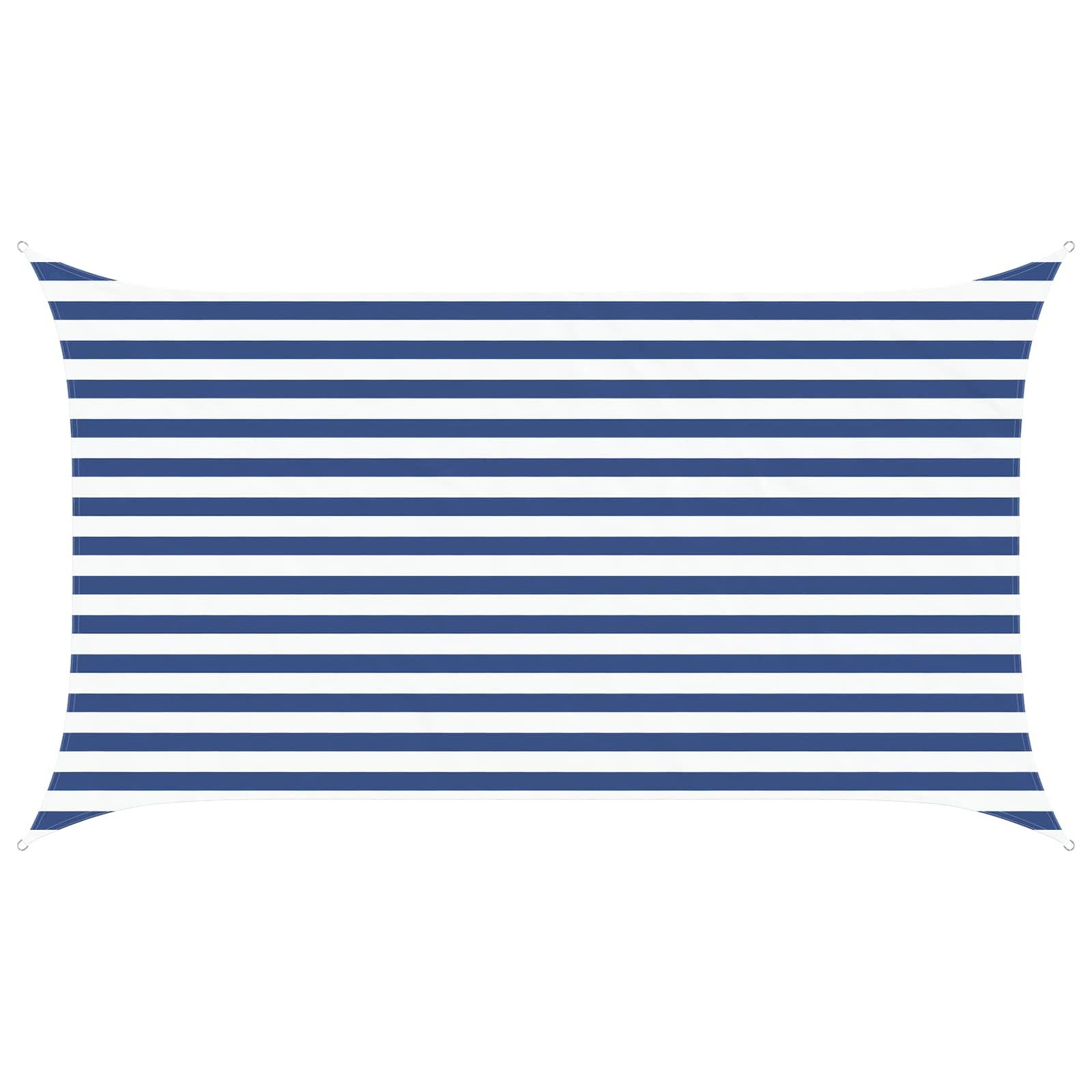 vidaXL Sonnensegel Sonnensegel Blau und Weiß 3,5 x 2 m 100 % Polyester Oxford, (1-tlg)