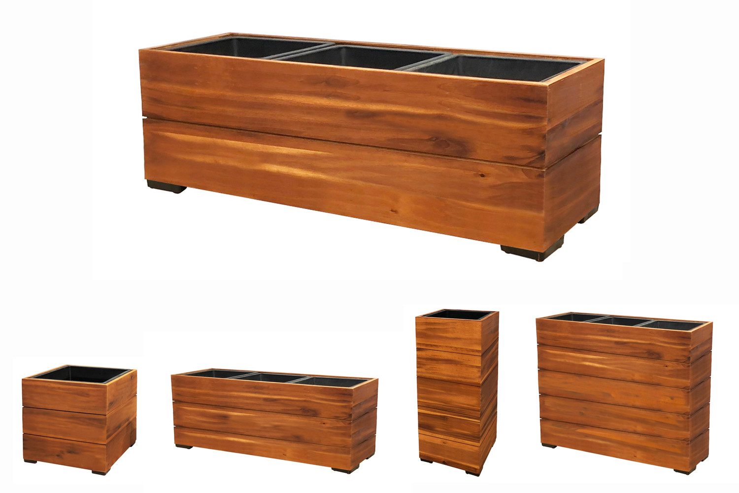 dasmöbelwerk Pflanzkübel Pflanzgefäß Pflanzkasten Blumenkasten Akazienholz günstig online kaufen