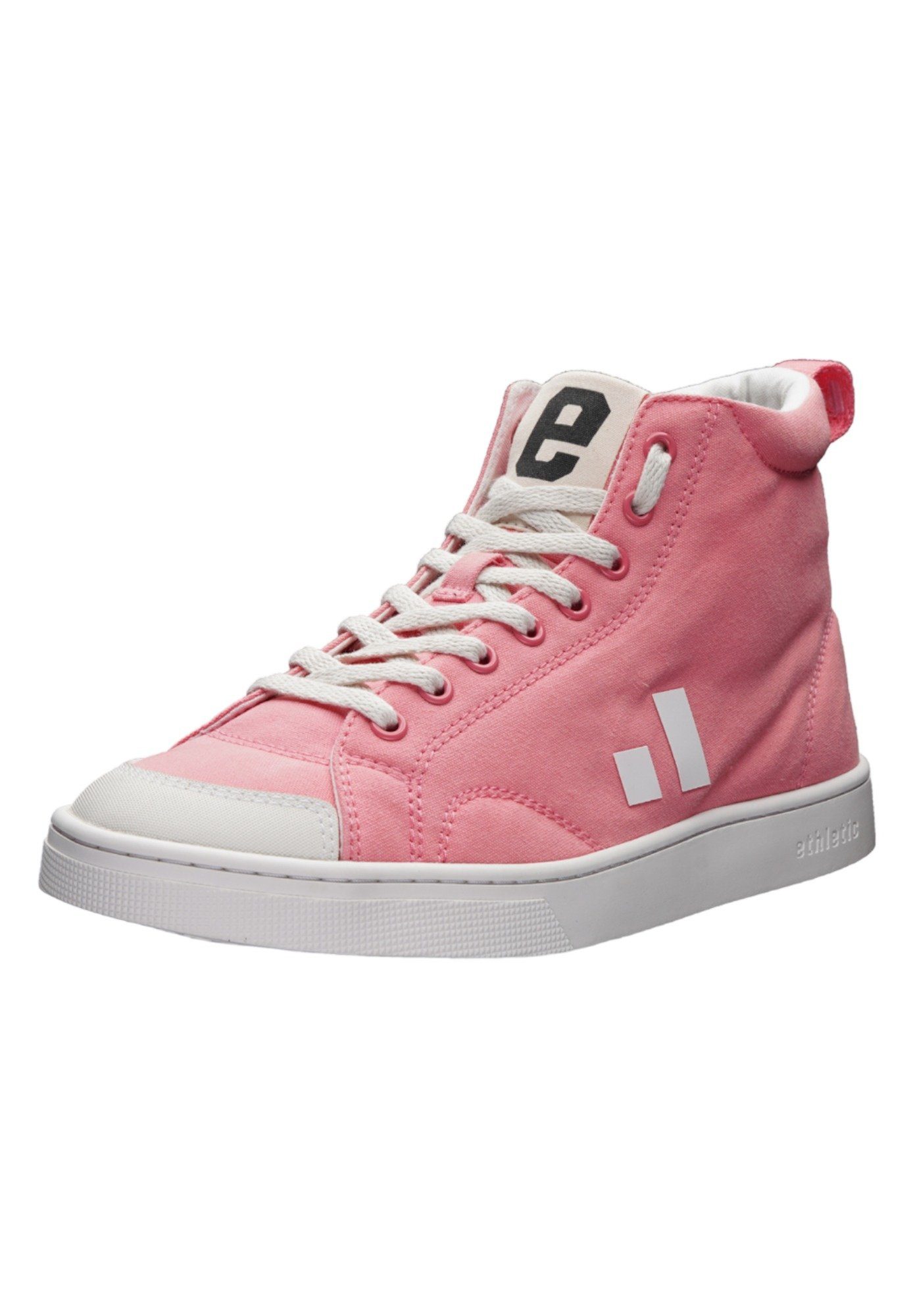 ETHLETIC Active Hi Cut Sneaker Fairtrade Produkt Strawberry Pink - Just White