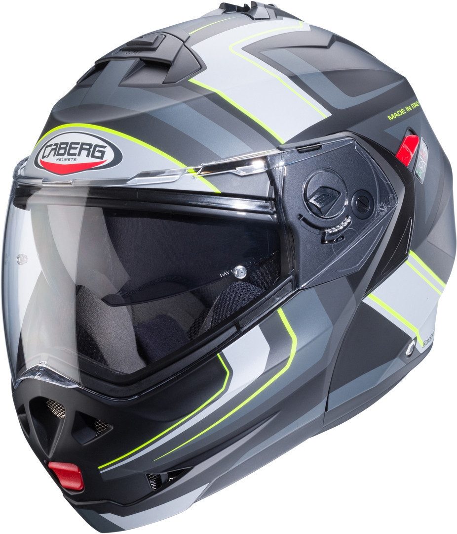 Caberg Motorradhelm Duke X Tour Klapphelm, vorbereitet für Kommunikationssystem,integriertes Sonnenvisier