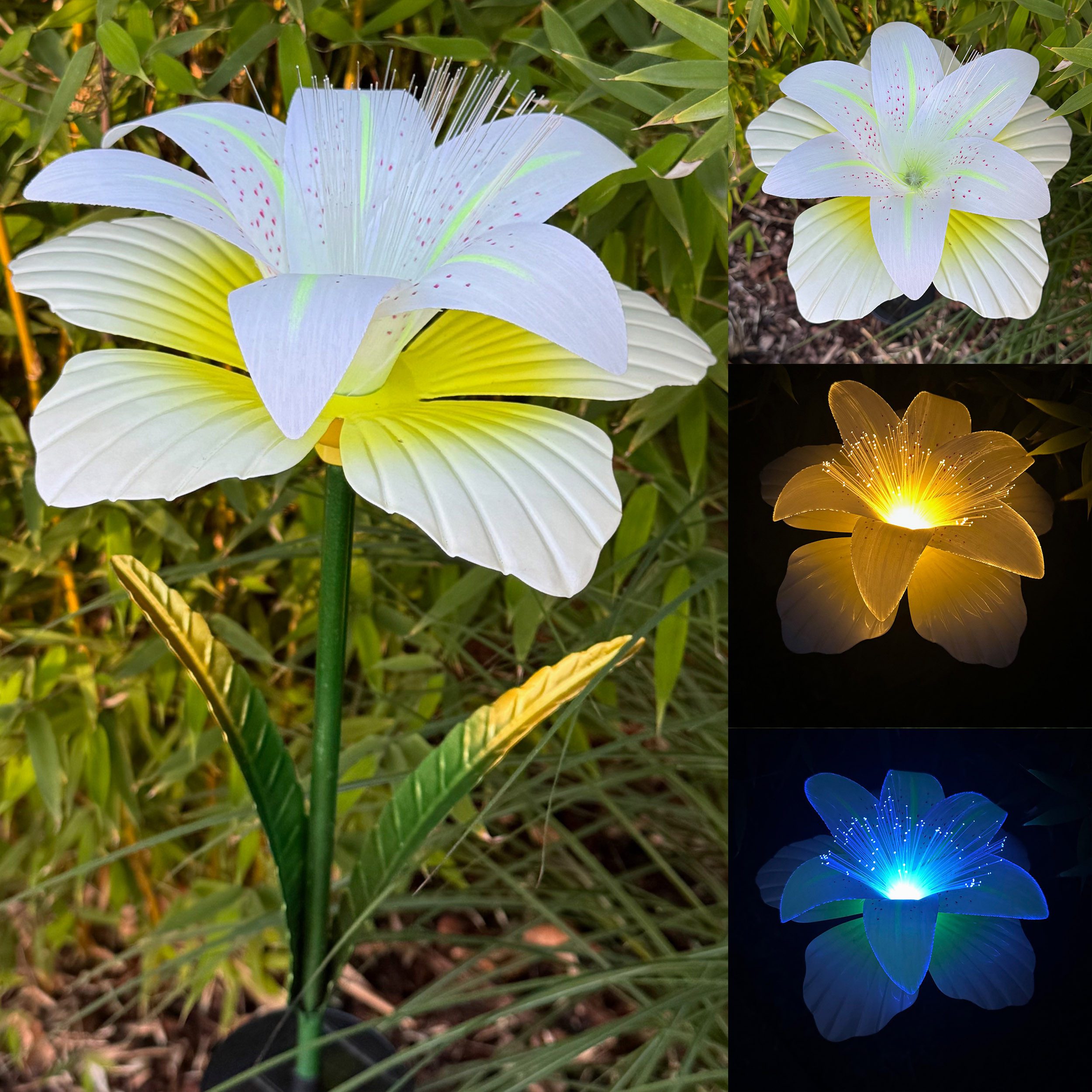 Online-Fuchs Gartenstecker aus Metall - LED Solarleuchte Lilie für außen - günstig online kaufen