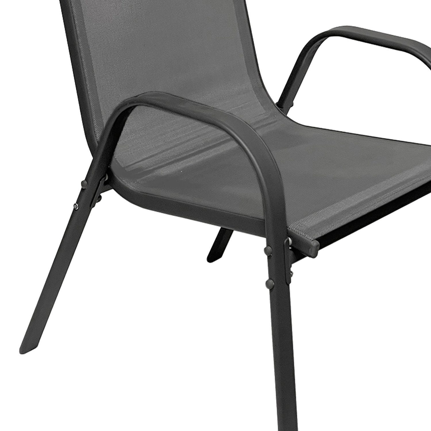 INDA-Exclusiv Armlehnstuhl Stapelstuhl Metall - Textilen Farbe Anthrazit - Anthrazit