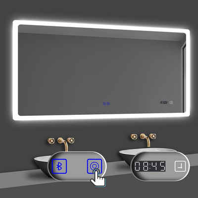 duschspa Badspiegel Badezimmerspigel Kalt/Neutral/Warmweiß Dimmbar Beschlagfrei, Bluetooth