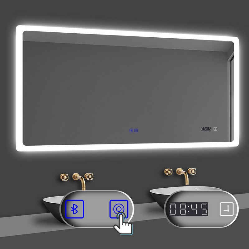 duschspa Badspiegel »Badezimmerspigel Kalt/Neutral/Warmweiß Dimmbar Beschlagfrei«, Bluetooth