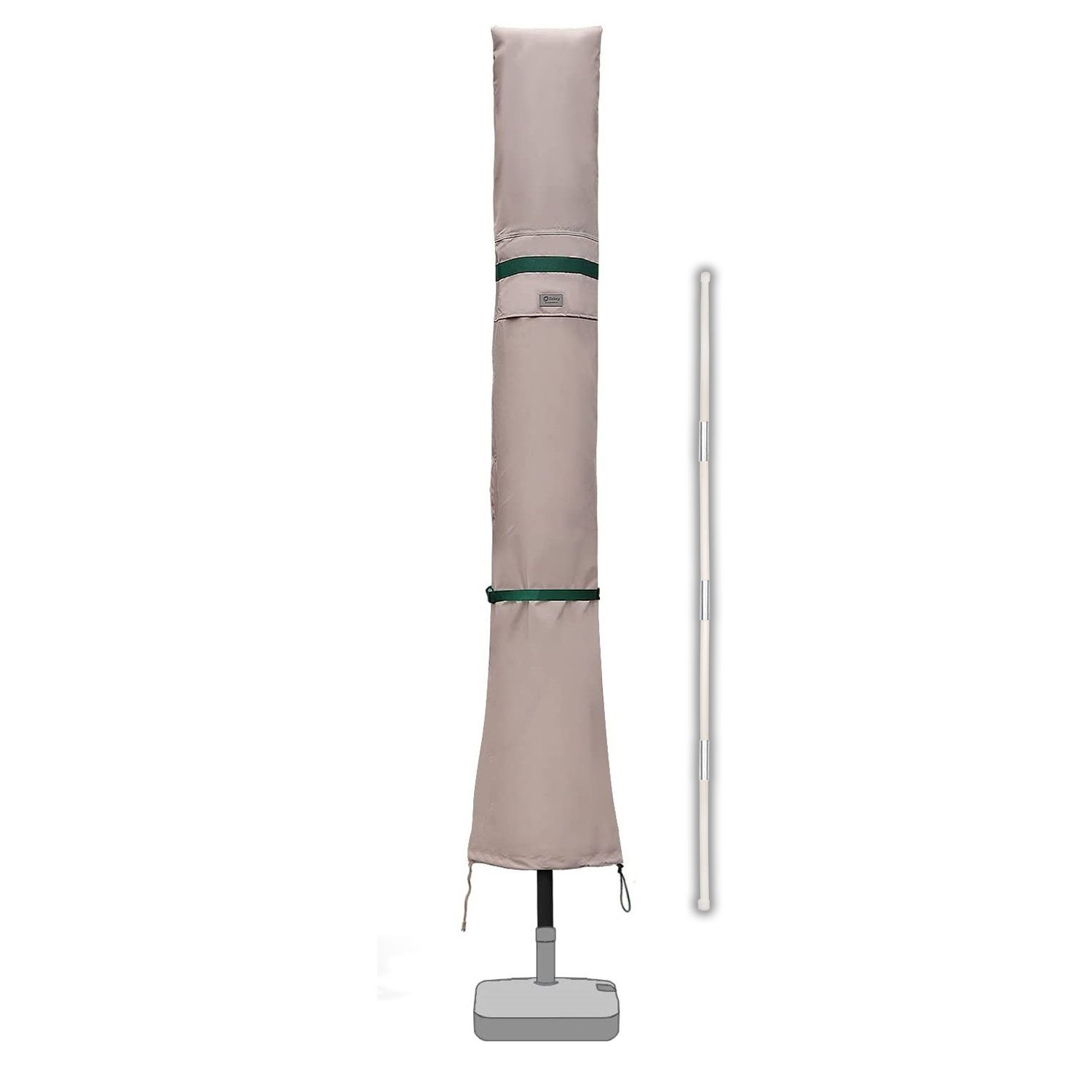 Sekey Sonnenschirm-Schutzhülle Modernes Design Schutzhülle Sonnenschirm Schutzhaube Ampelschirm, 220 x 30/50 cm für Ø 400 cm Gartenschirm