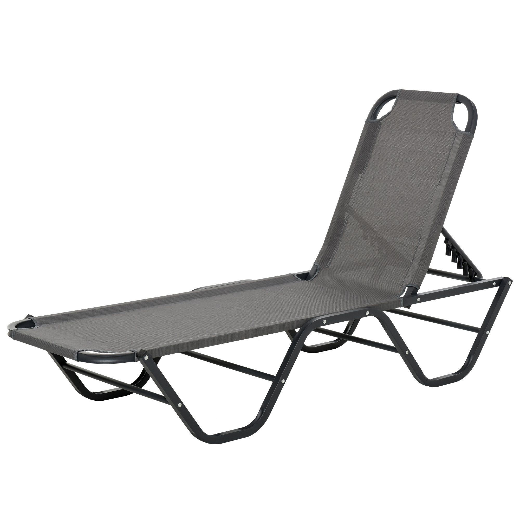 Outsunny Gartenliege Sonnenliege mit verstellbarer Rückenlehne günstig online kaufen