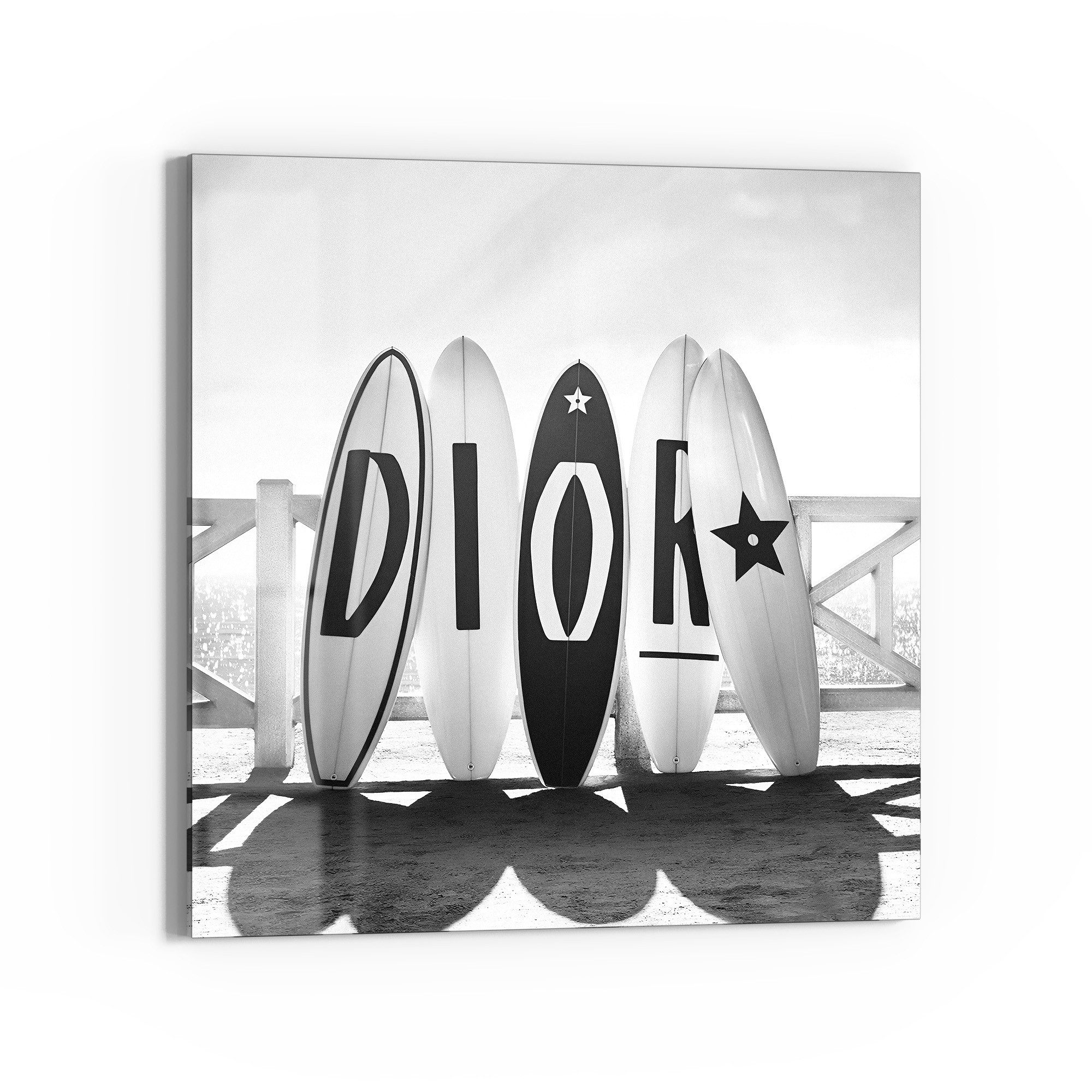 DEQOART Glasbild 'Surfen mit Stil', 'Surfen mit Stil', Glas Wandbild Bild schwebend modern