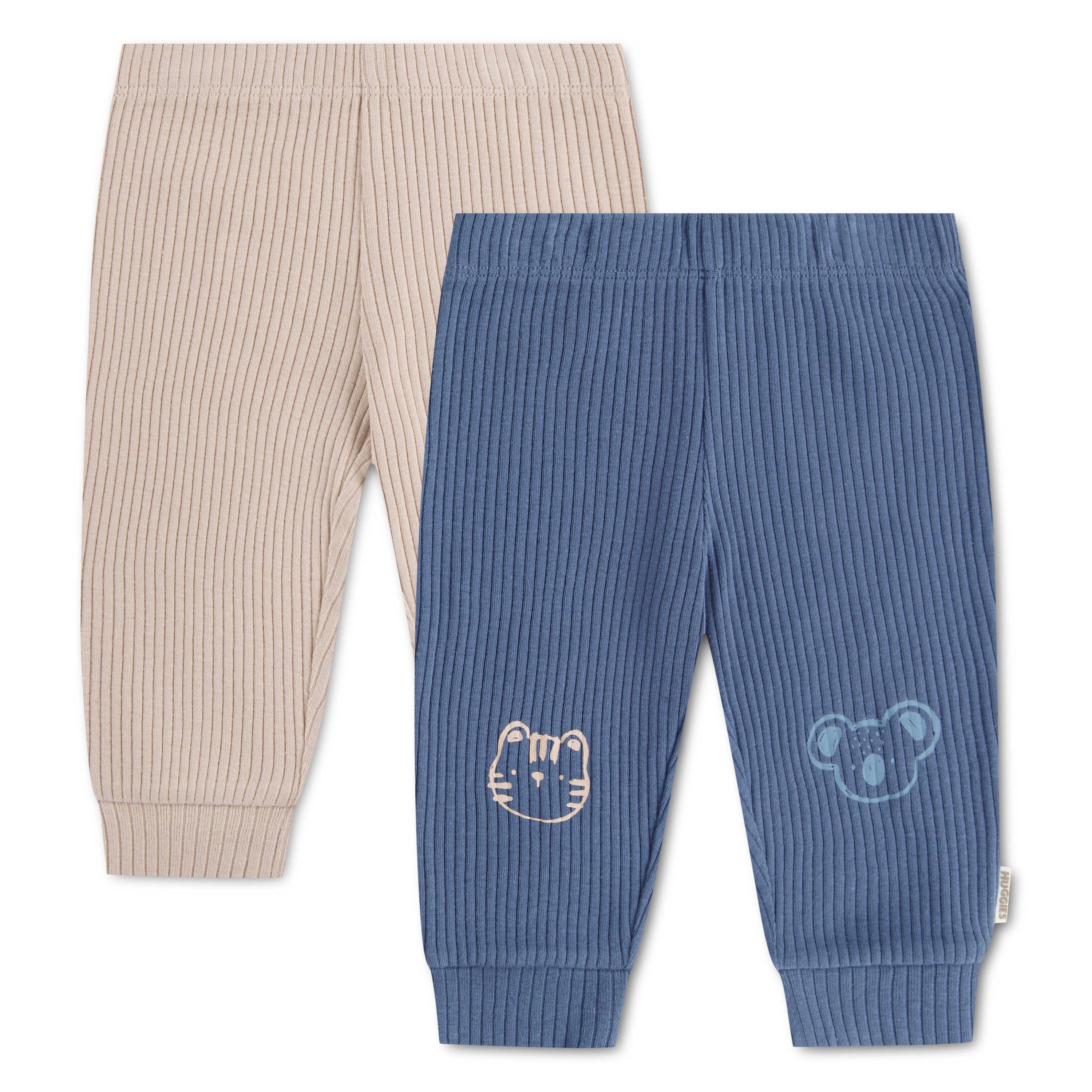 HUGGIES babywear Schlupfhose HUGB 2PK BOTTOMS (Packung, 2-tlg) super bequem, aus Baumwolle mit Rippstruktur