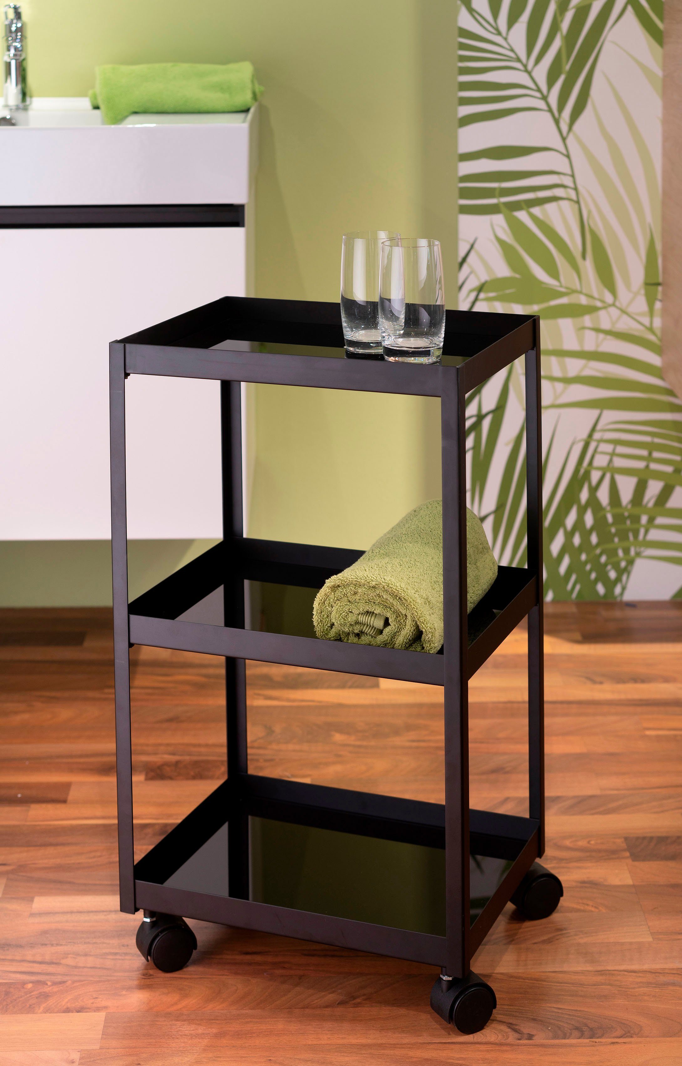 GGG MÖBEL Servierwagen »Michaela«, 3 Glasböden gehärtet schwarz online