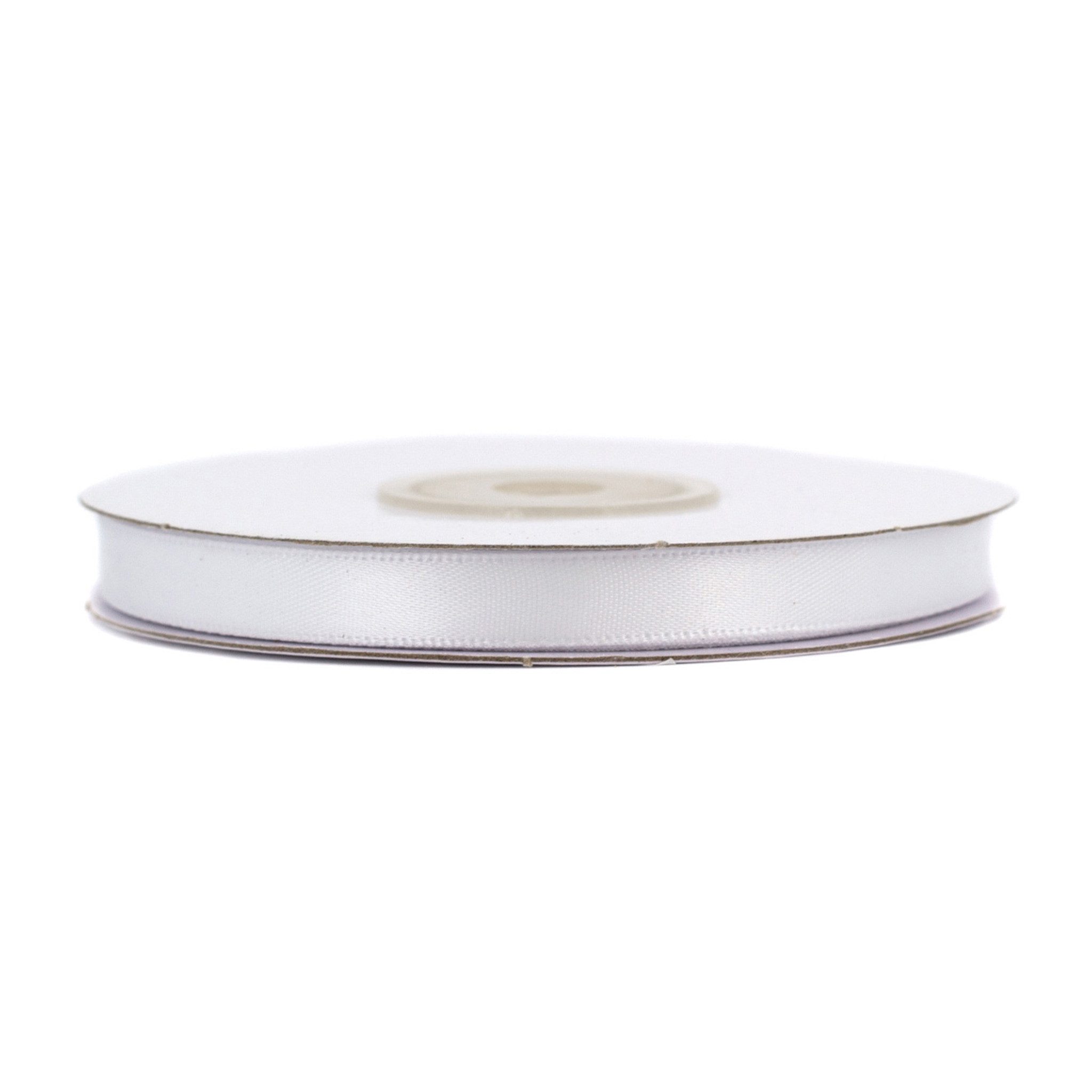 Creativery Satinband, Doppelseitiges Satinband 6mm x 20m Rolle Weiß