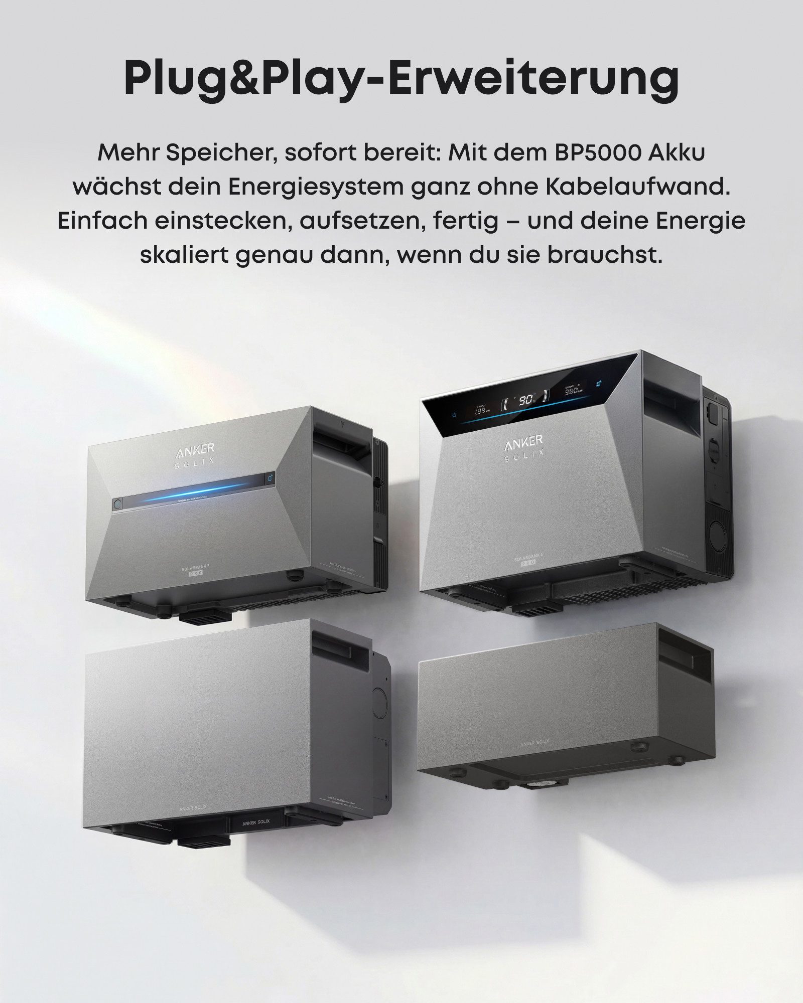Anker Stromerzeuger Anker SOLIX BP5000, 5kWh, erweiterbar bis 30kWh, Plug&Play, (1-tlg)