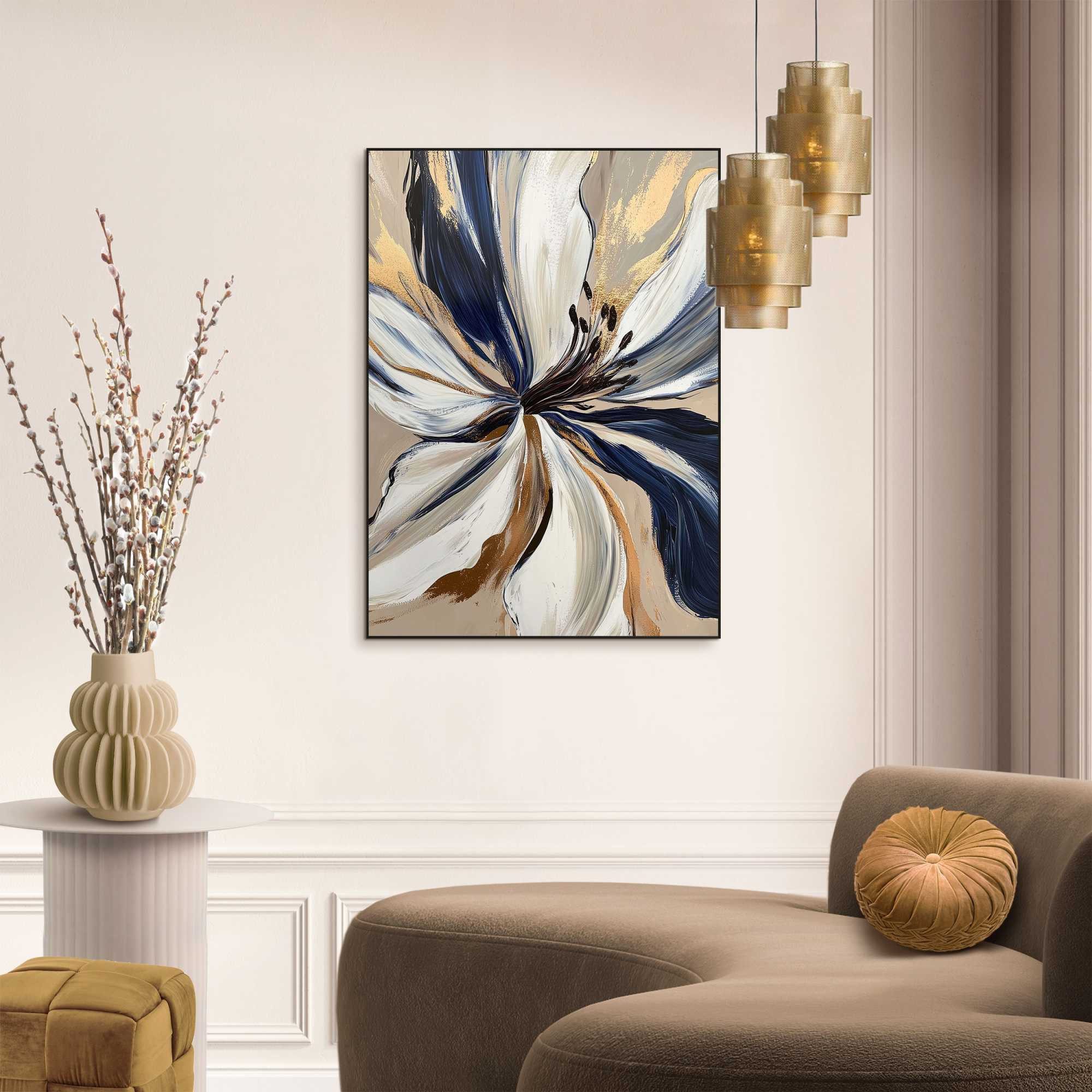 Reinders! Poster Glamour Flower, Wohnzimmer - Blau - MDF - Abstrakt - 50x70 günstig online kaufen
