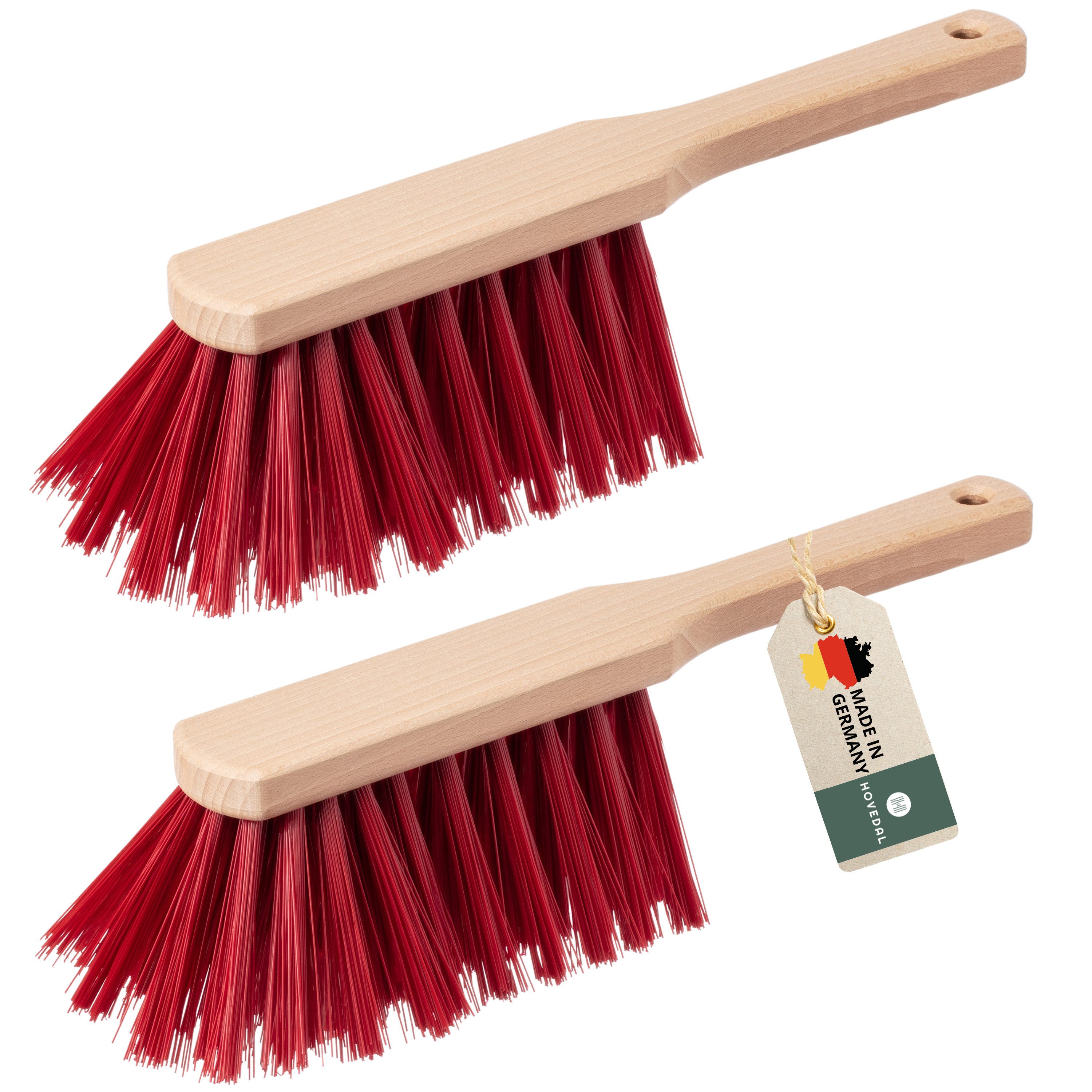 Hovedal Kehrgarnitur 2er Set Handfeger für Draußen, Gartenhandfeger, Handfeger für Garten, Handbesen aus Holz mit Borsten aus Kunststoff