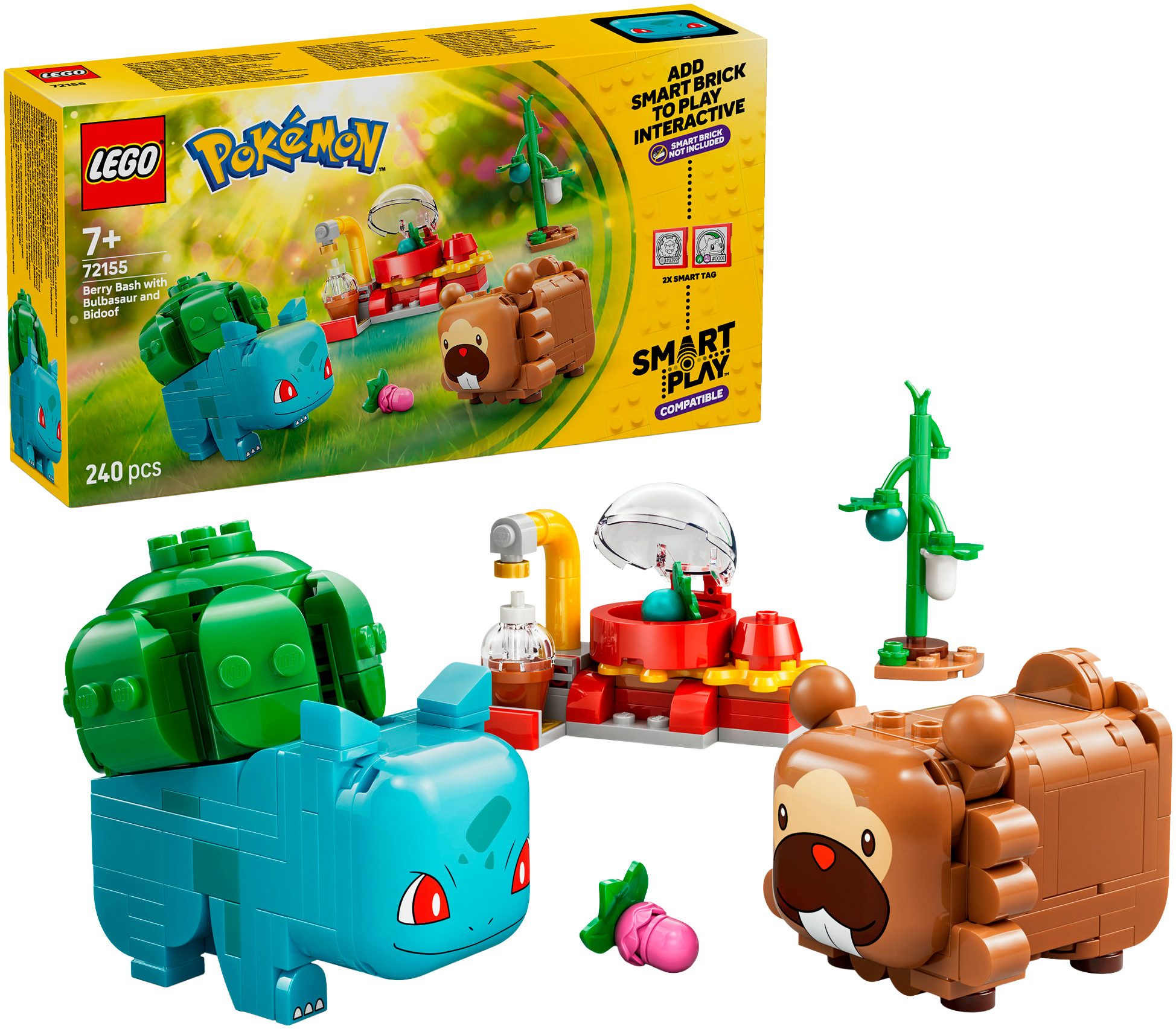 LEGO® SMART Play™ Beerenfete mit Bisasam und Bidiza (72155), LEGO Pokémon Konstruktionsspielsteine, (240 St), Mit SMART Brick kompatibel (nicht enthalten)