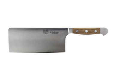 Güde Messer Solingen Schale Alpha Fasseiche, Messerstahl, Chinesiches Kochmesser 18 cm - CVM-Messerstahl - Griffschalen