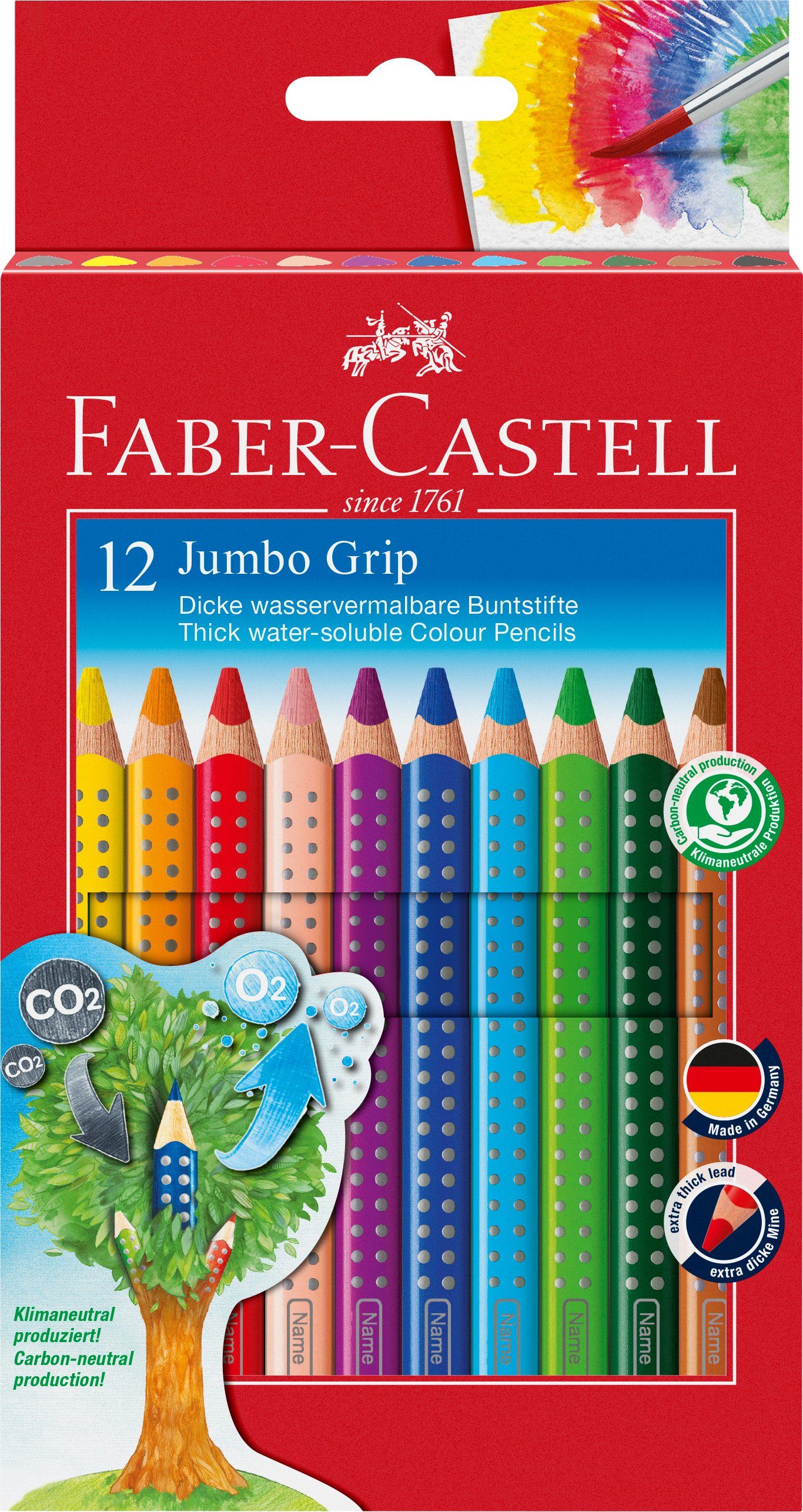 Faber-Castell Buntstift Bunststifte Jumbo Grip, (12-tlg)