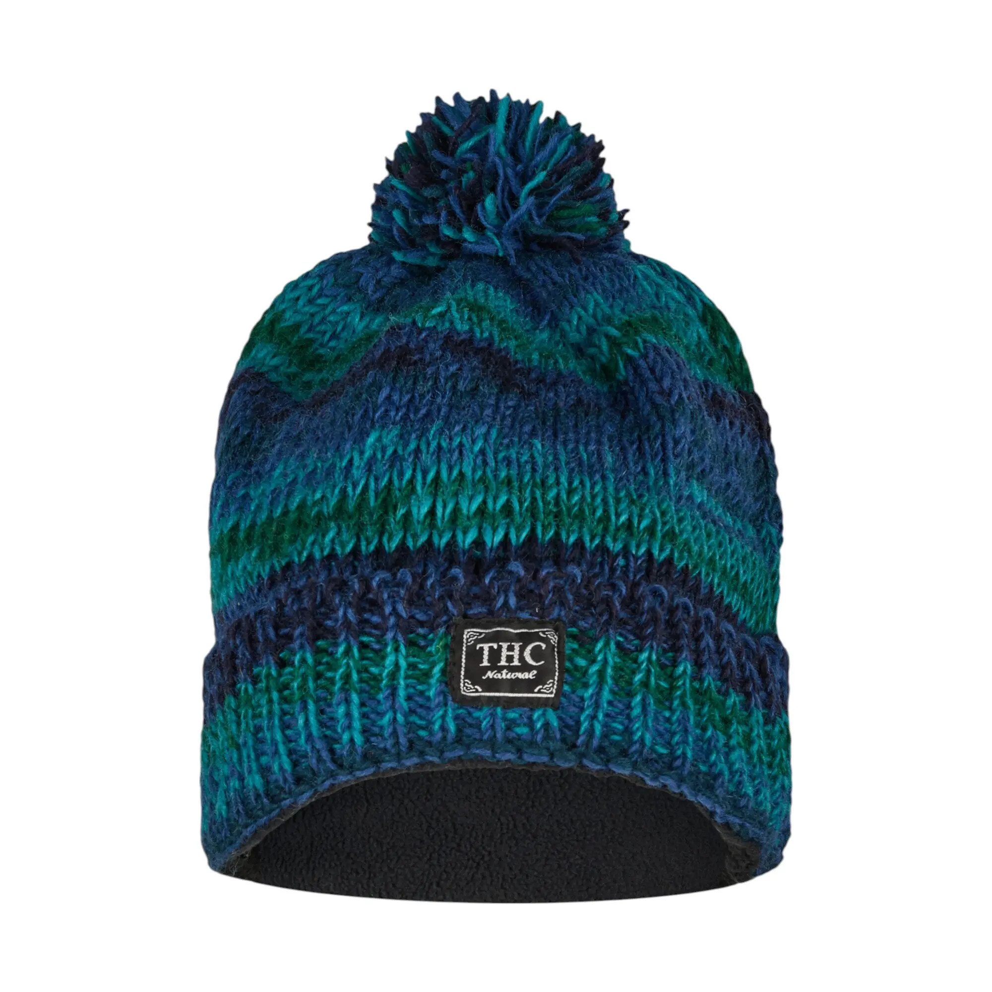 THC Natural Line Bommelmütze THC Schafwoll Pudelmütze 806 blau (1 Stück, 1-St., 1 Stück) Innenfutter: Fleece