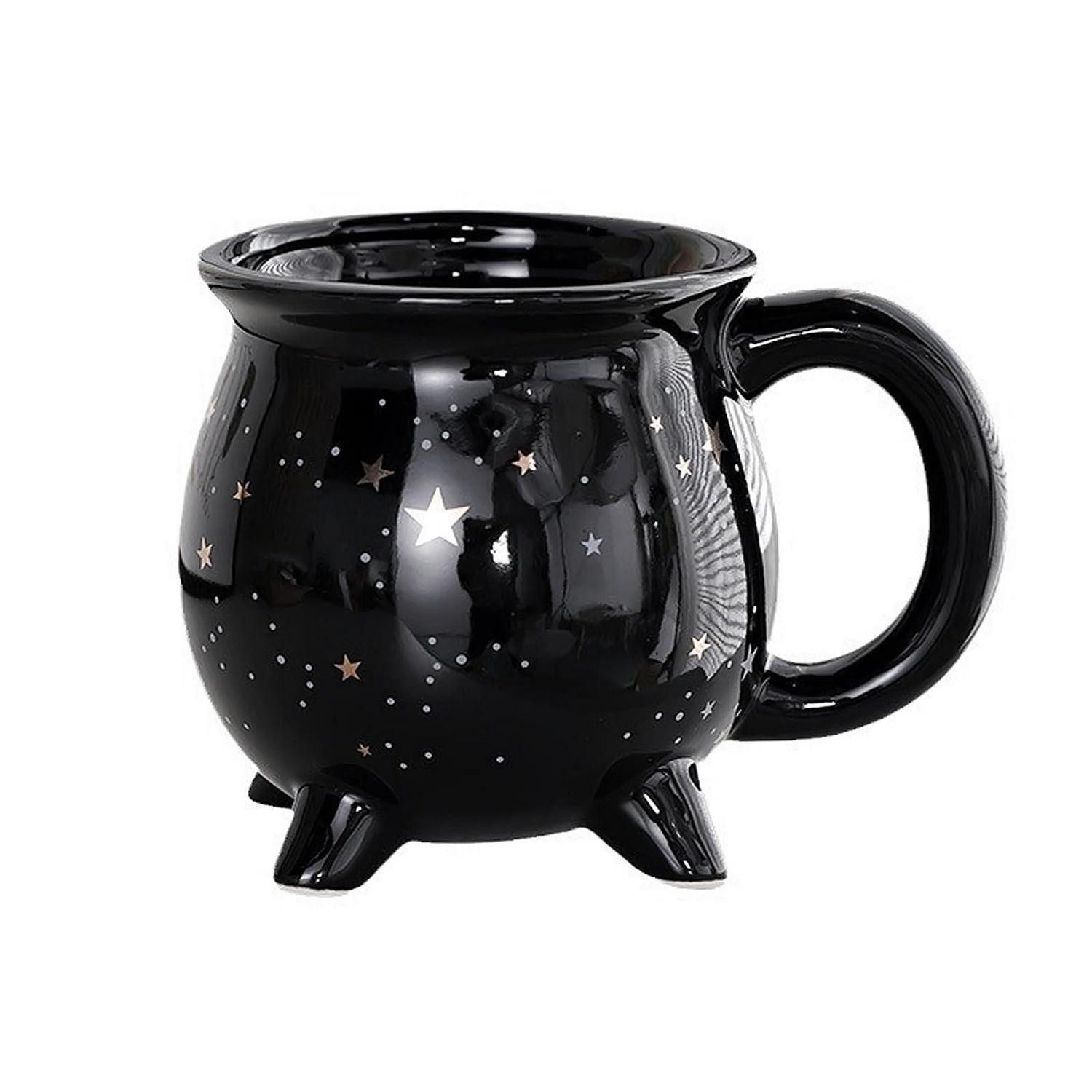 LuxusKollektion Tasse Hexenkessel Kaffeetasse Schwarz 300ml, Keramik
