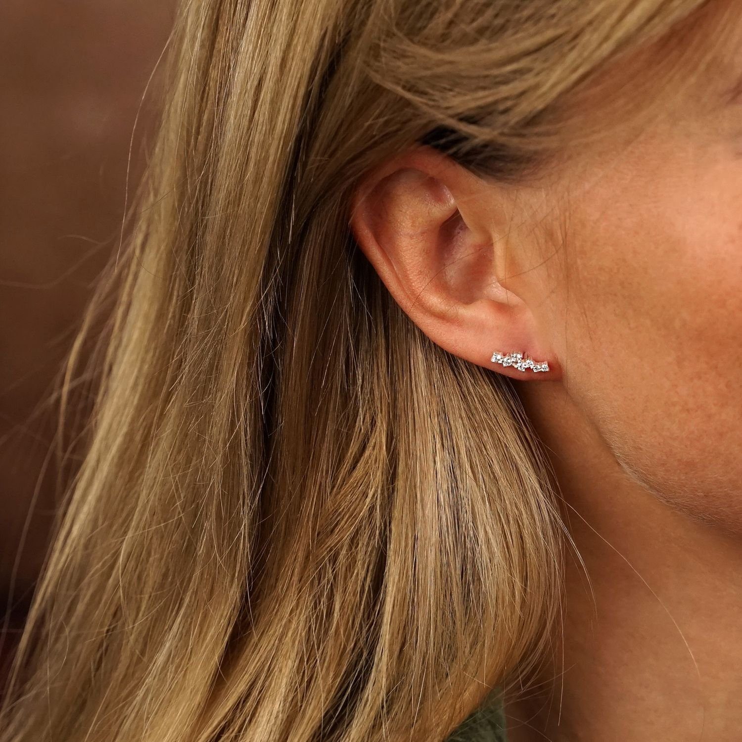 Materia Paar Ohrstecker Ohrringe Damen Zirkonia weiß SO-406, 925 Sterling S günstig online kaufen