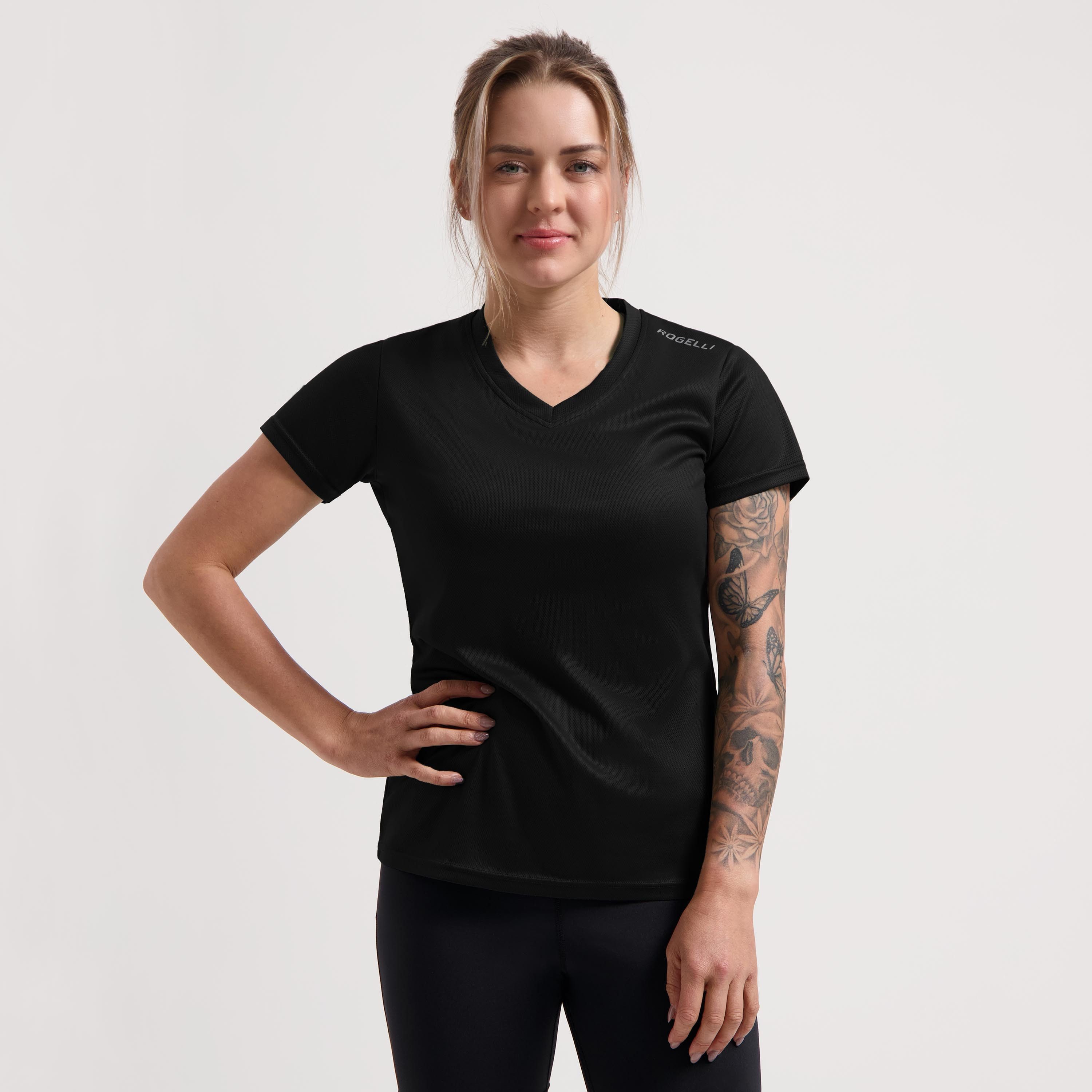 Rogelli Funktionsshirt Laufshirt Damen Atmungsaktives Kurzarmshirt 2er-Pack