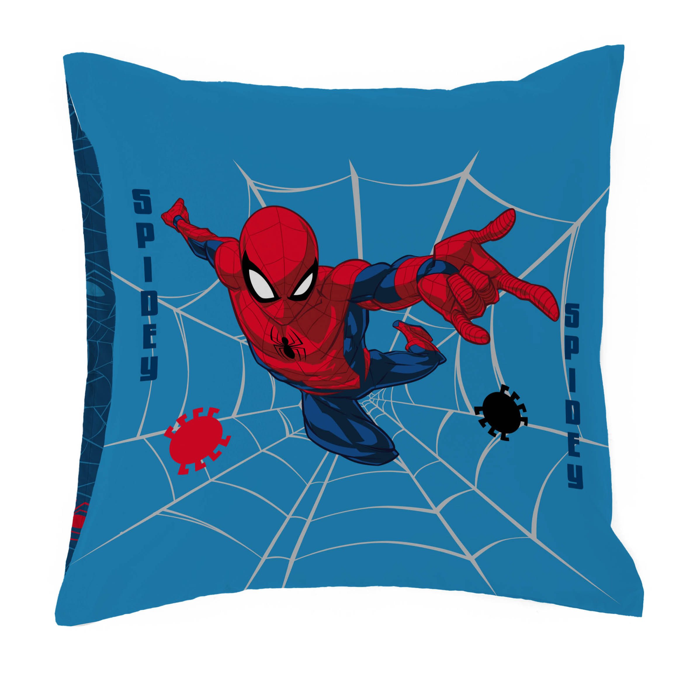 MARVEL Kinderbettwäsche Marvel Spiderman Bettbezug-Set 135x200 cm + Kissenbezug 80x80 cm, Washed Cotton, 2 teilig, 100 % Baumwolle, maschinenwaschbar, wendbar – Bild 4 von 5