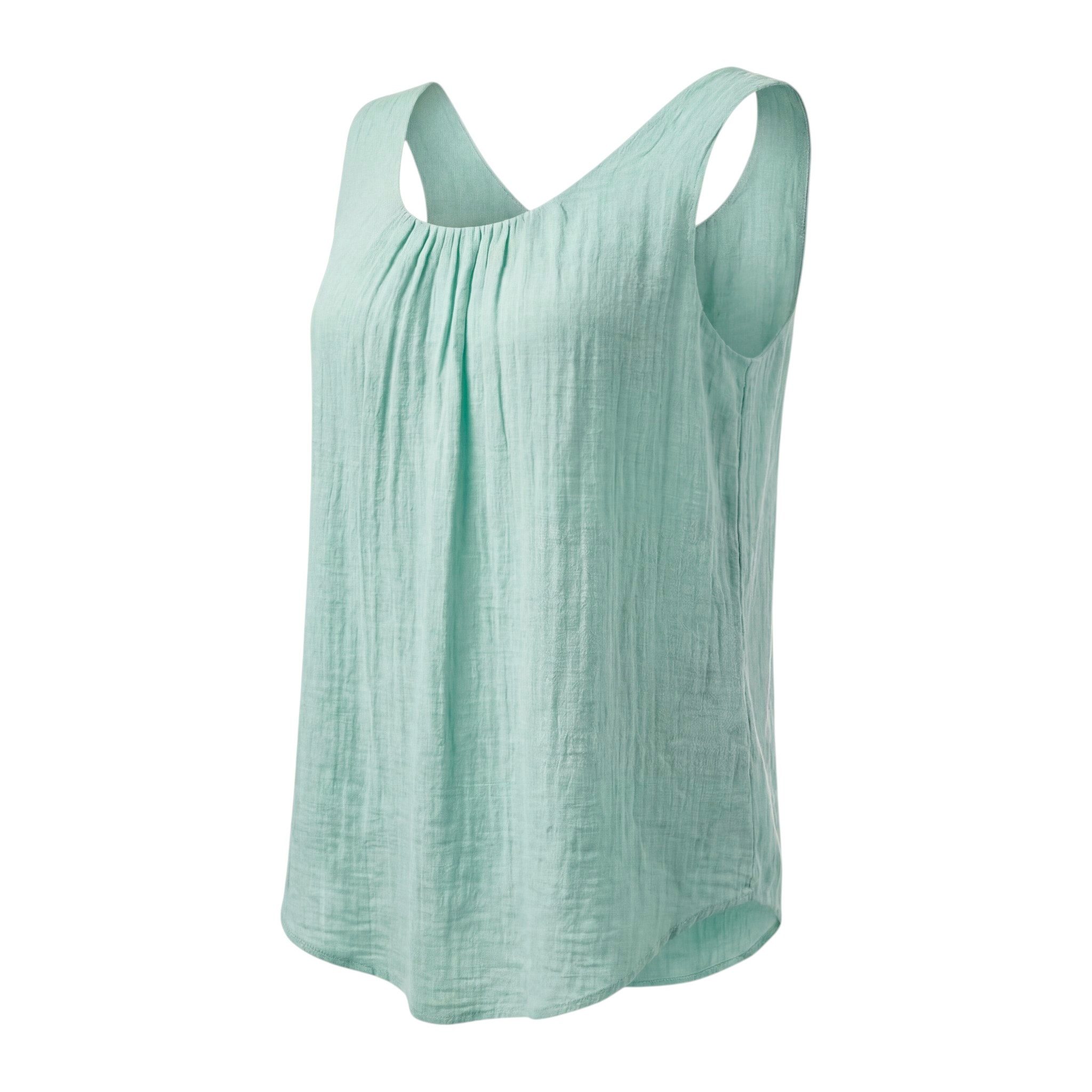 OriginalYou Trägertop Damen Sommer Top Leinenoptik blickdichtes Oberteil mit Innentop Größen von 36 bis 48, Unifarben, Rundhals