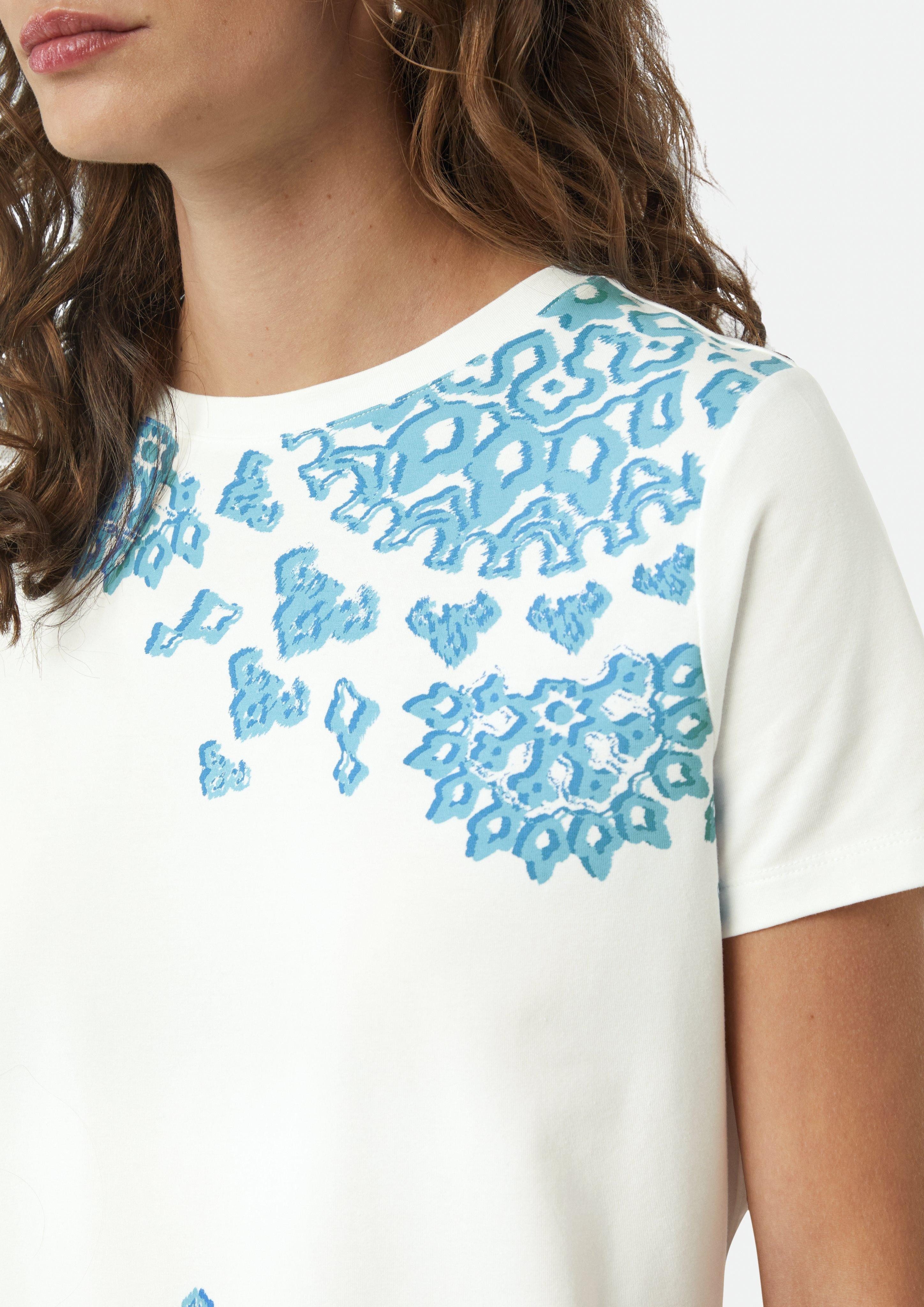 Comma Kurzarmshirt T-Shirt aus Baumwollmix mit günstig online kaufen