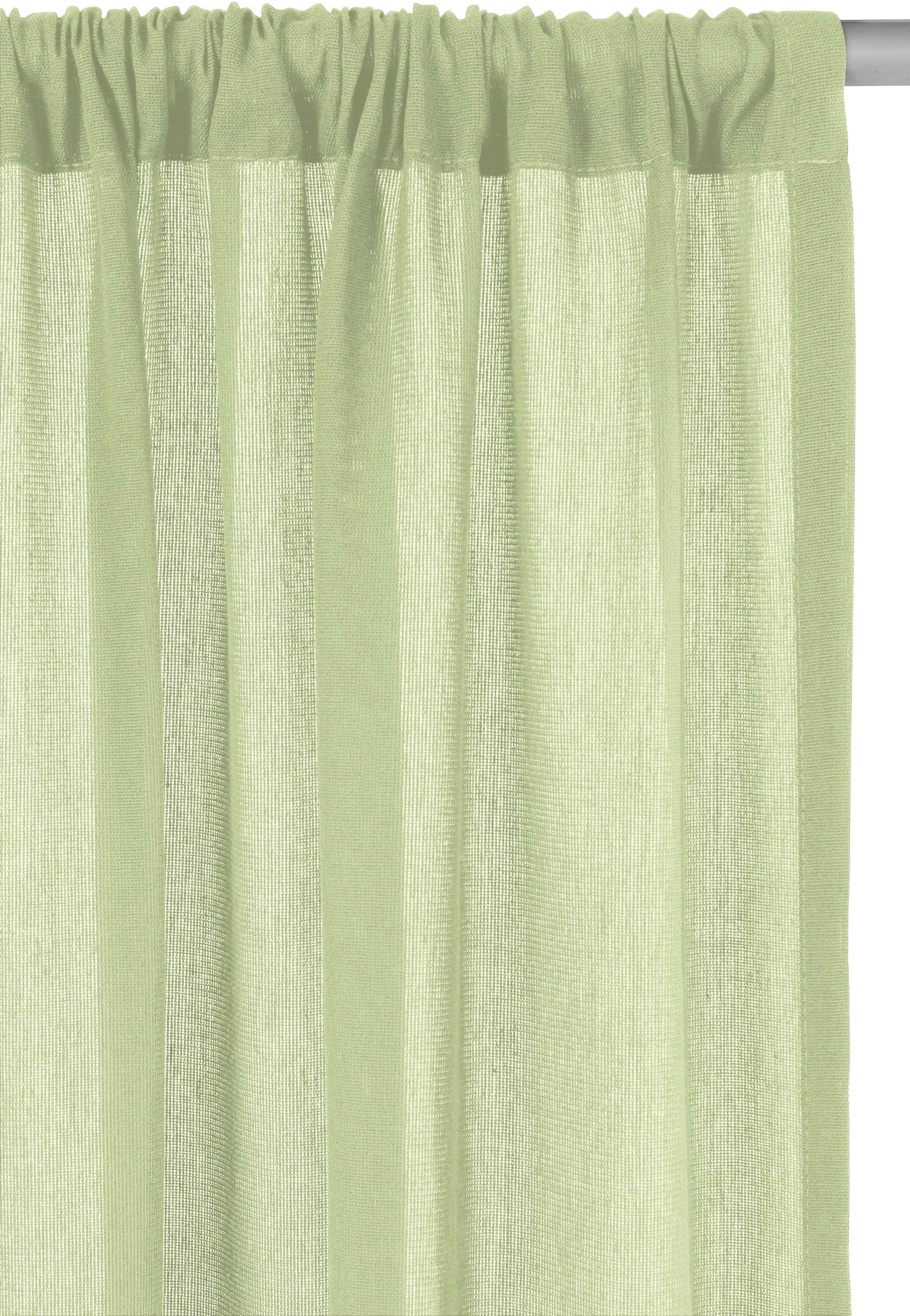 by grün Größen Leinenoptik, Vorhang verschiedene Stangendurchzug Gercke, halbtransparent, LeGer Lanea, Home (1 St), 1 Schal, Lena