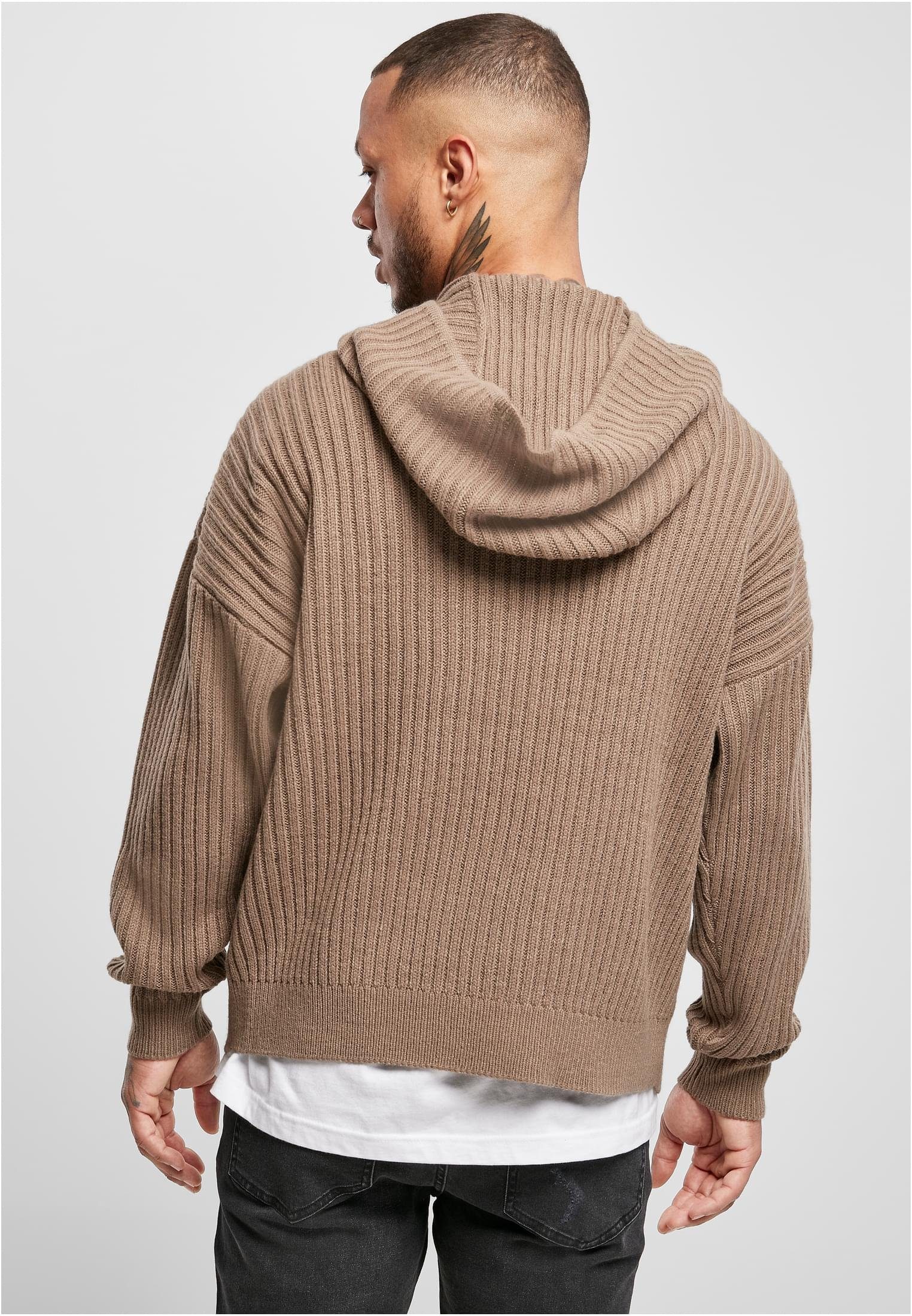 URBAN CLASSICS Sweater Herren Hoody Knitted darkkhaki (1-tlg)