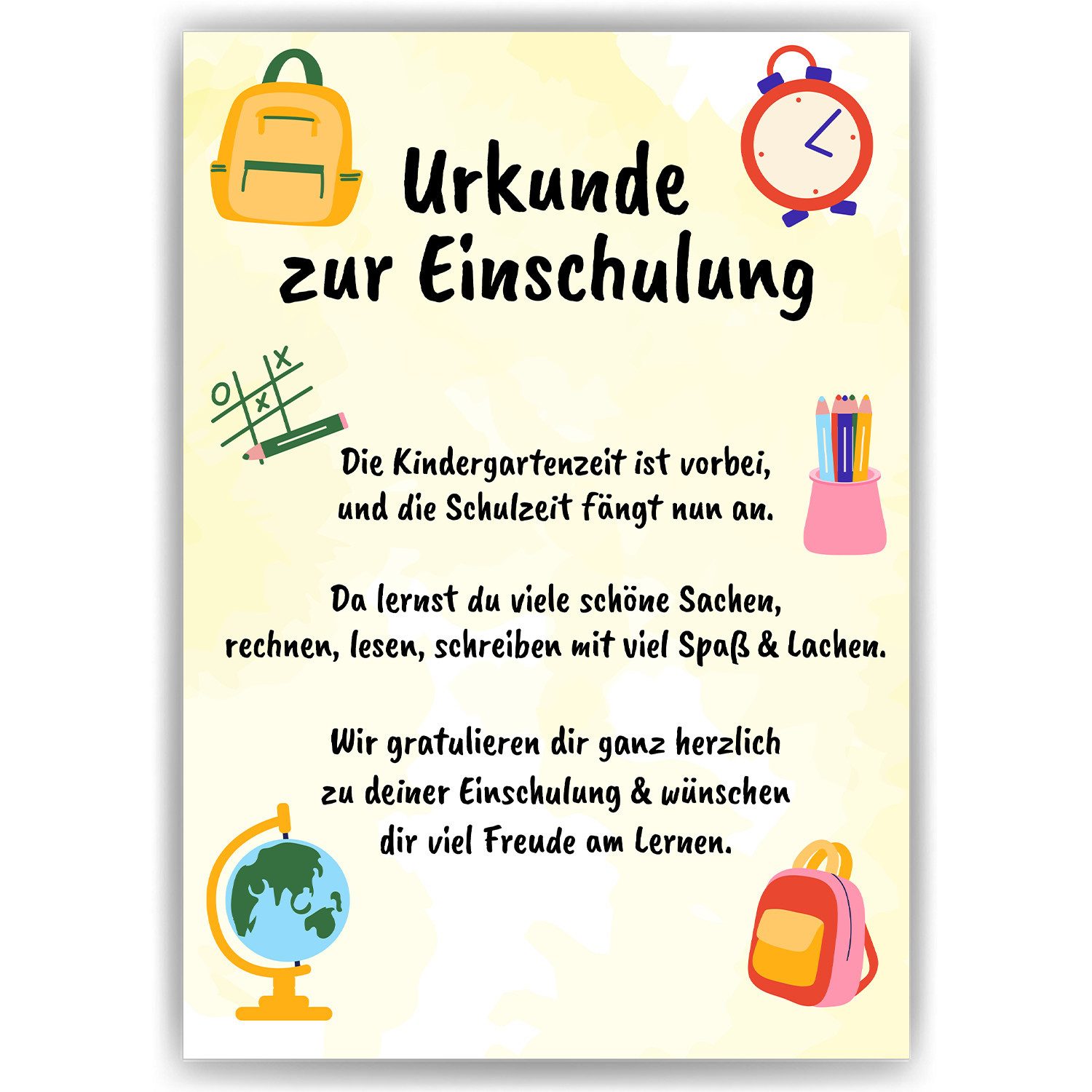 Tigerlino Poster Urkunde Einschulung Schulkind Geschenkidee Schulanfang Kindergarten