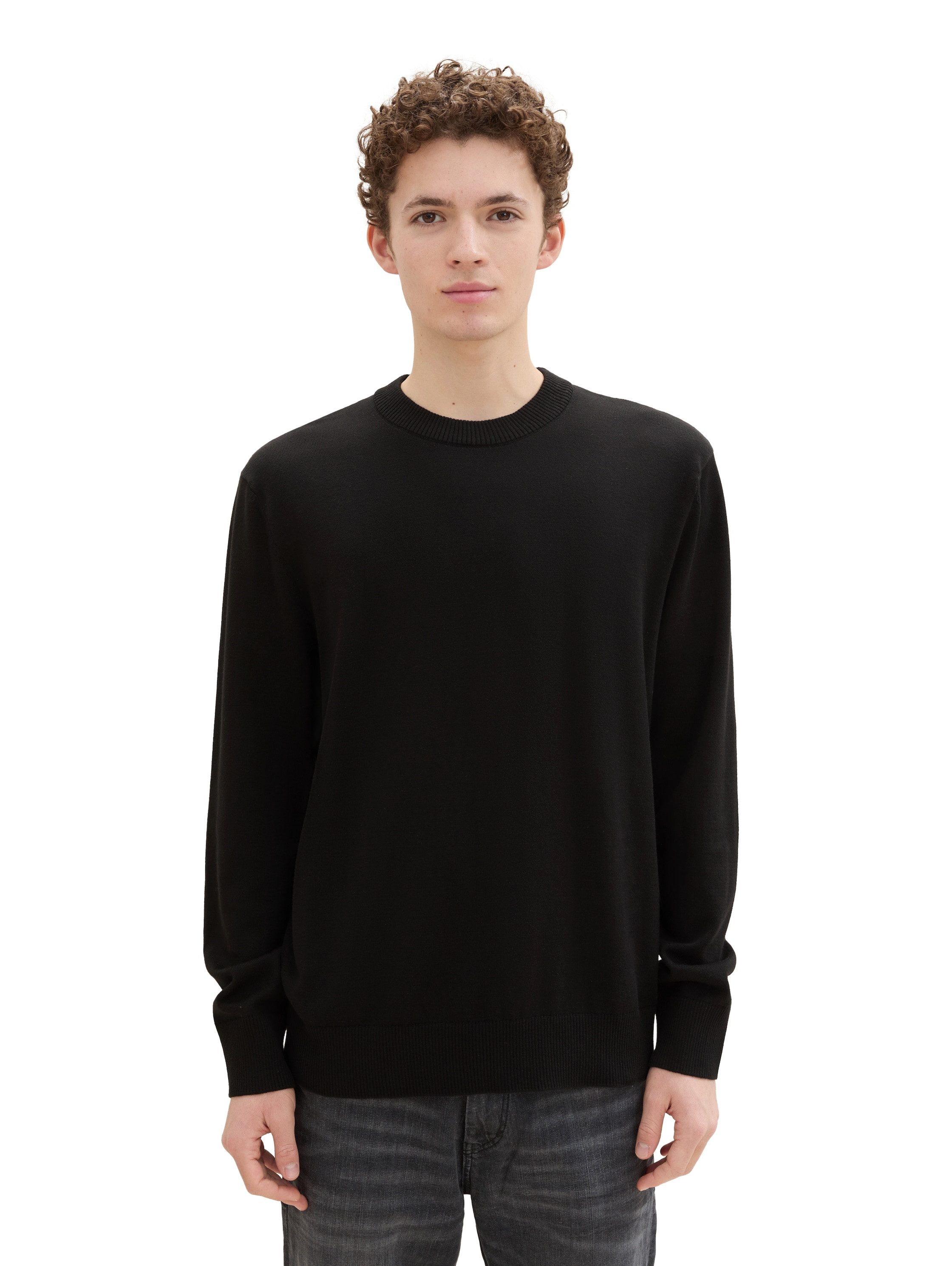 TOM TAILOR Denim Strickpullover in melierter günstig online kaufen