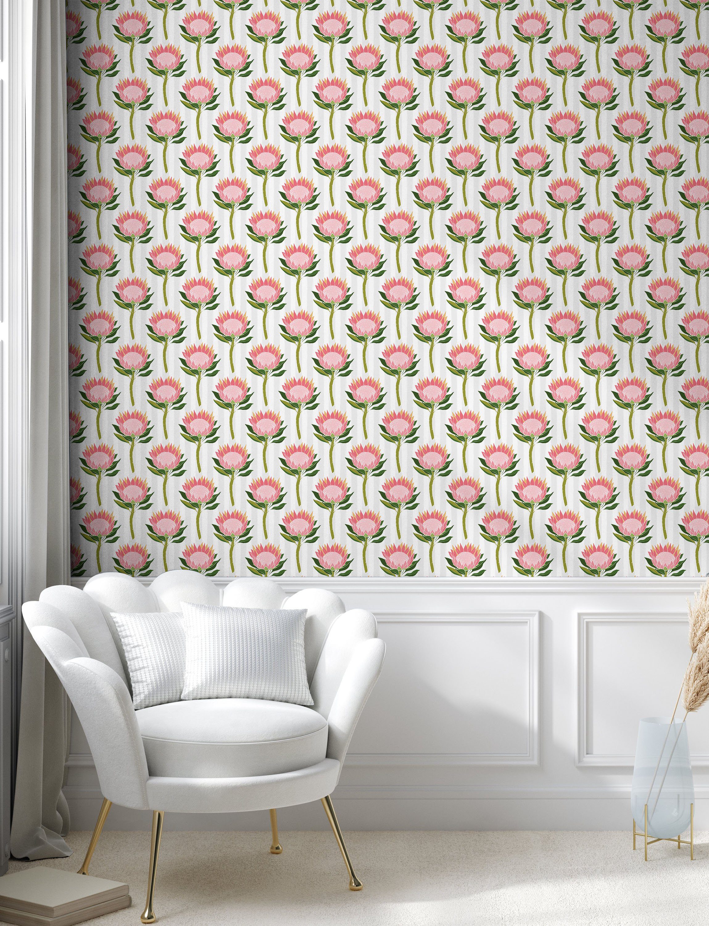 Protea-Blumen-Garten-Kunst Wohnzimmer Blumen Küchenakzent, Abakuhaus selbstklebendes Vinyltapete