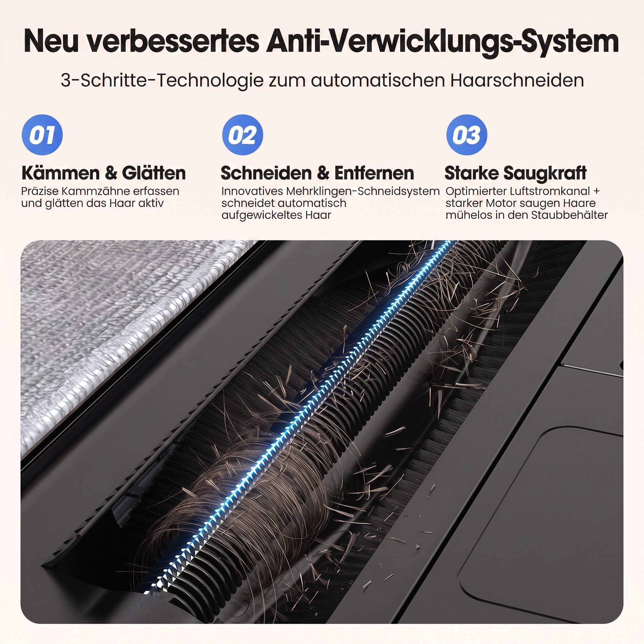 lubluelu Saugroboter L50 MAX mit Wischfunktion Sauger und Wisch Staubsauger 7500pa, 400 W, mit Beutel, Haarschneide-Anti-Verfilzungs-Technologie der Hauptbürste