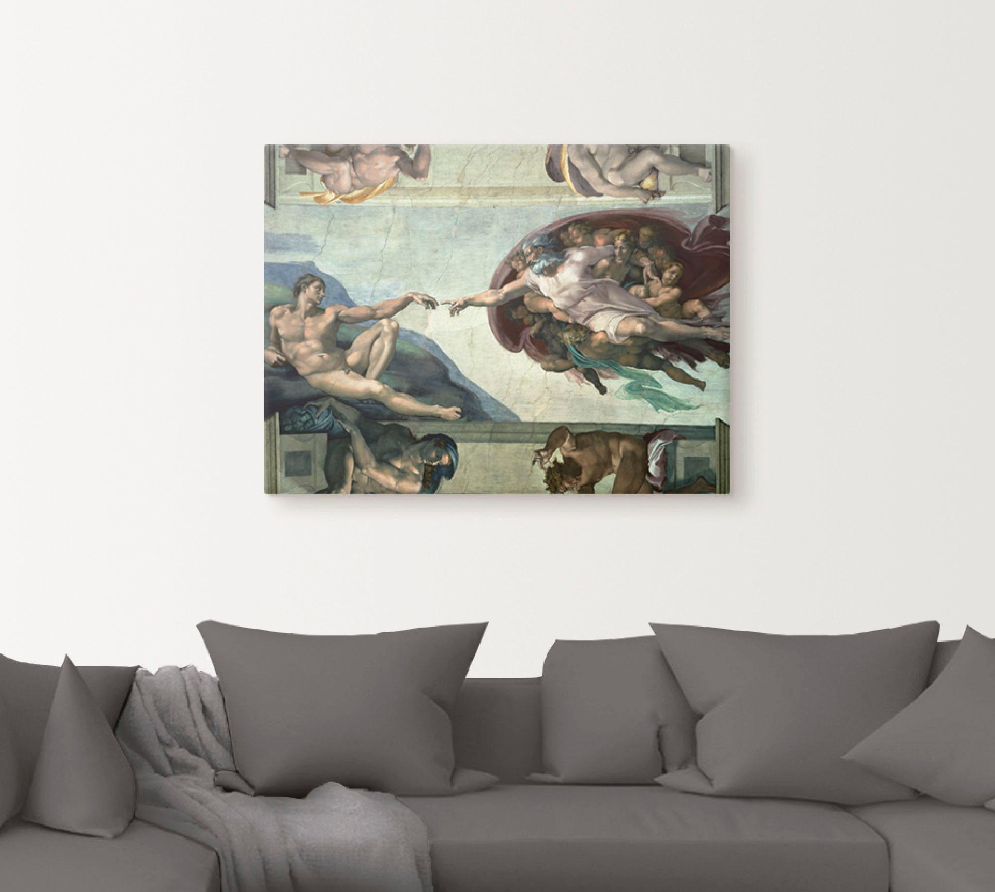 Artland Wandbild Die Erschaffung des Adam, Religion (1 St), als Leinwandbild, Poster in verschied. Größen