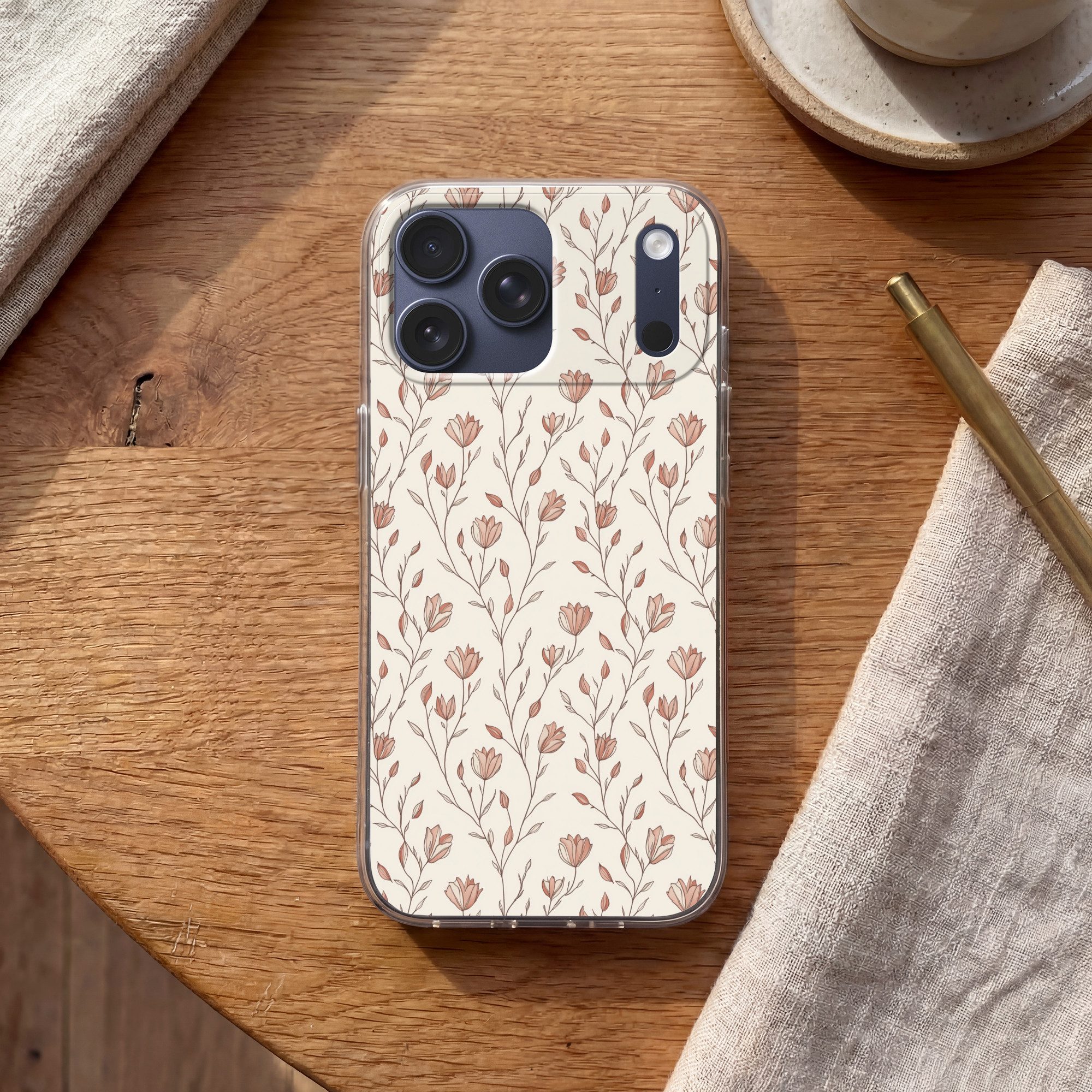 MuchoWow Handyhülle für Apple iPhone 17 Pro Max Muster - Klassisch - Rosa, Smartphone-Bumper, Print, Handy Schutzhülle Dünn