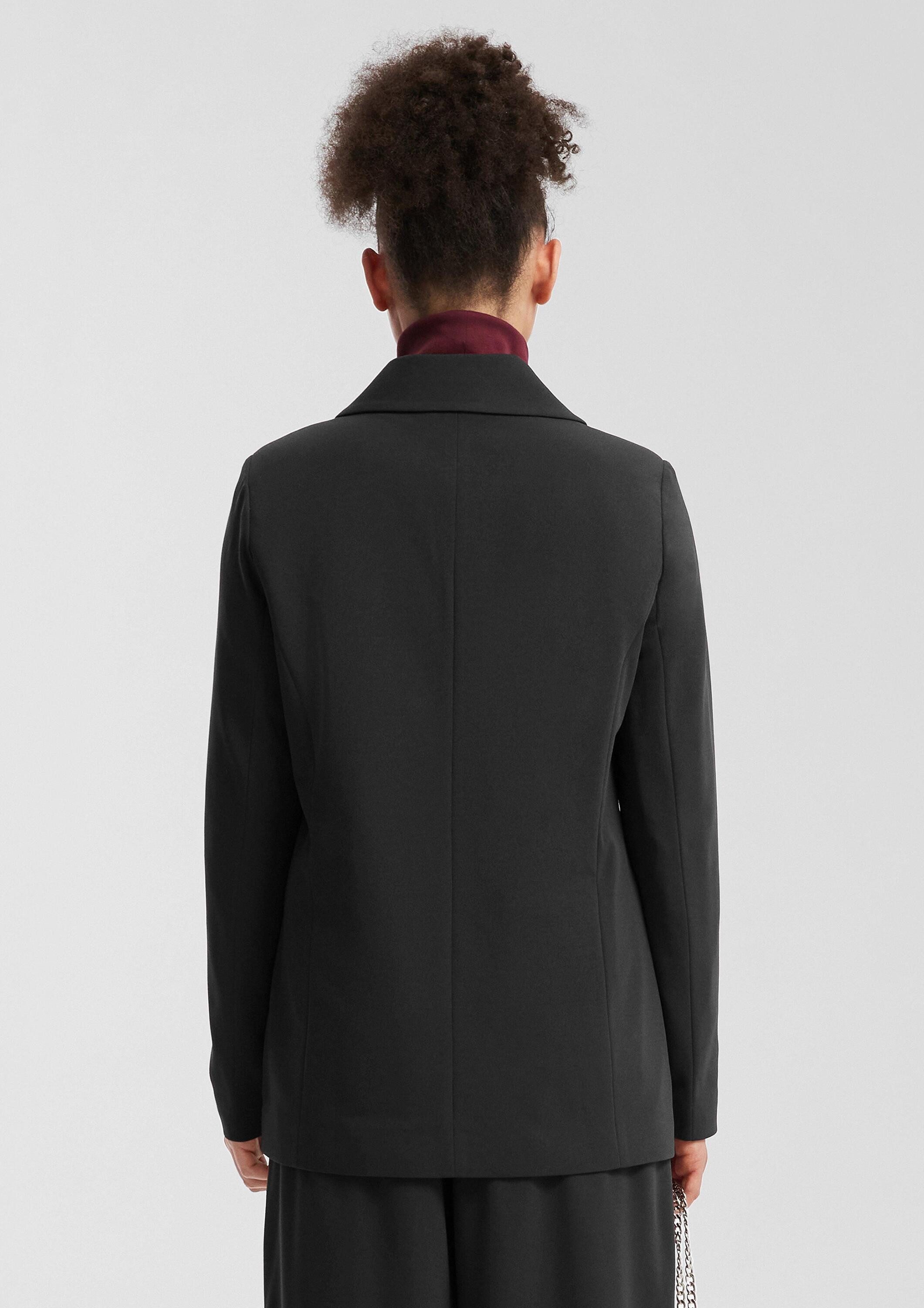 QS Jackenblazer Indoor-Blazer Blazer mit Reverskragen aus Interlockjersey