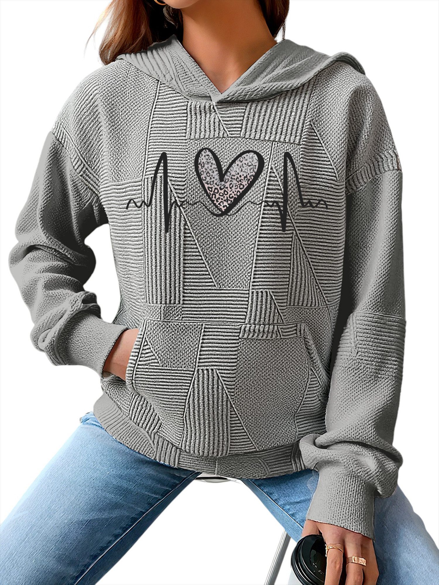 PYLIKE Kapuzenpullover Damen Langarm Kapuzenpullover mit günstig online kaufen