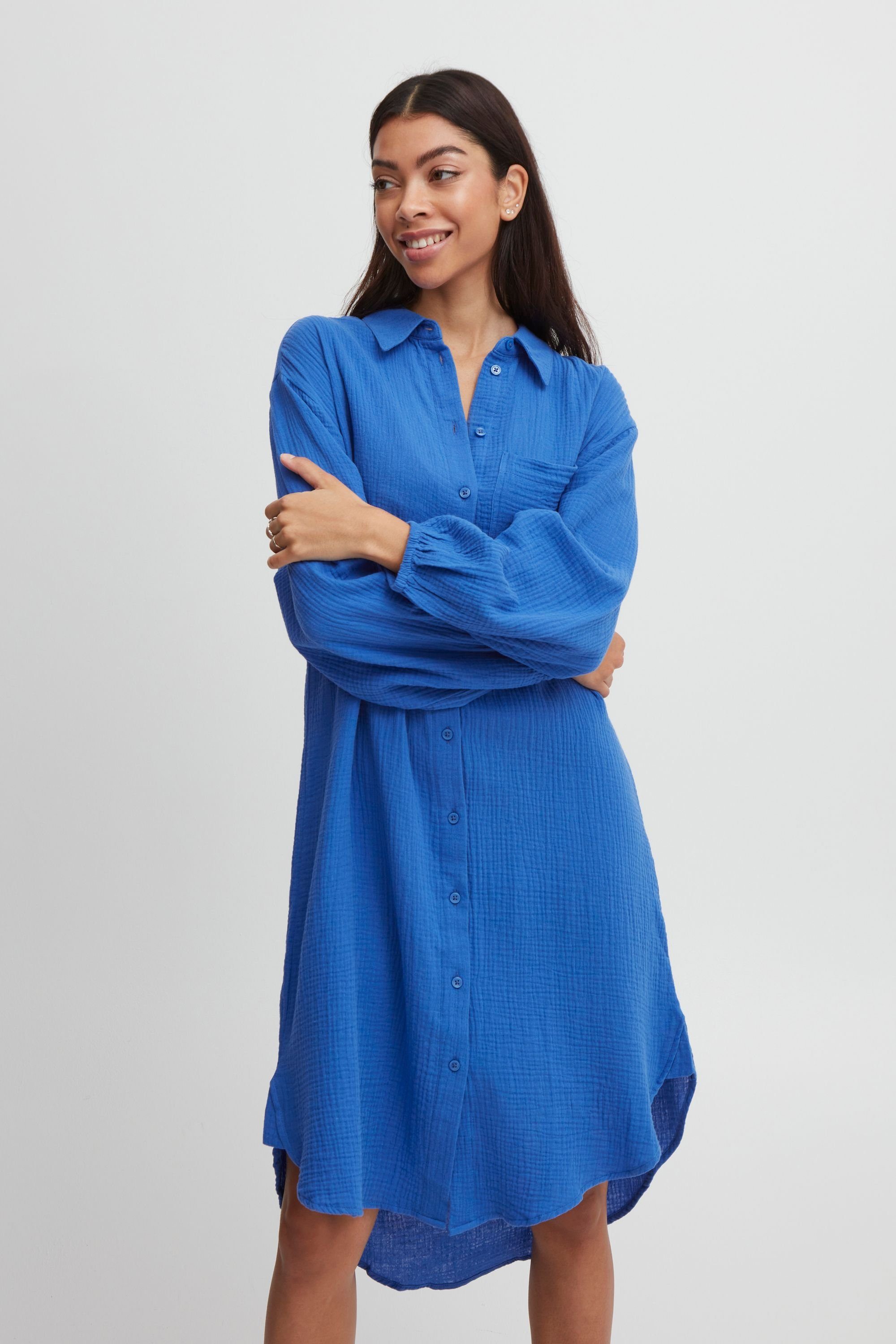 b.young Longbluse BYIBERLIN LONG SHIRT - 20812737 Strong Blue (184051)