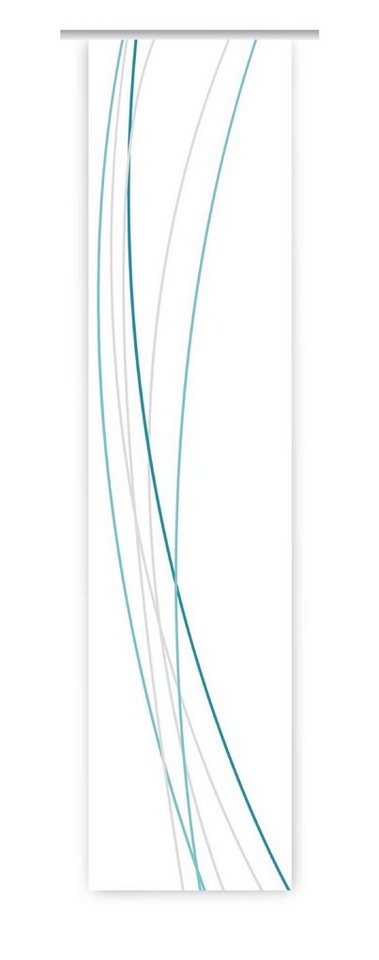 Schiebegardine Linea türkis-grey blanco links Schiebevorhang – 260 cm -  B-line, gardinen-for-life