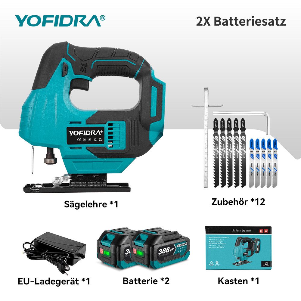 Yofidra Akku-Stichsäge Bürstenlos Elektro-Stichsägen 19mm Hublänge günstig online kaufen